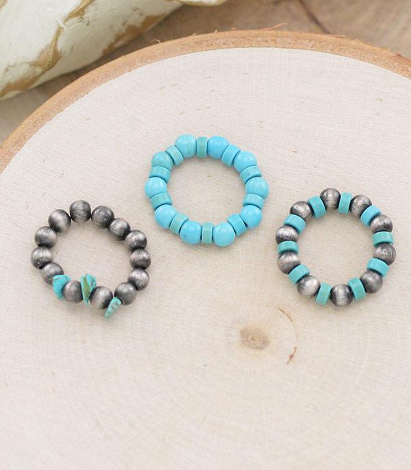 Turquoise Stretch Ring Set