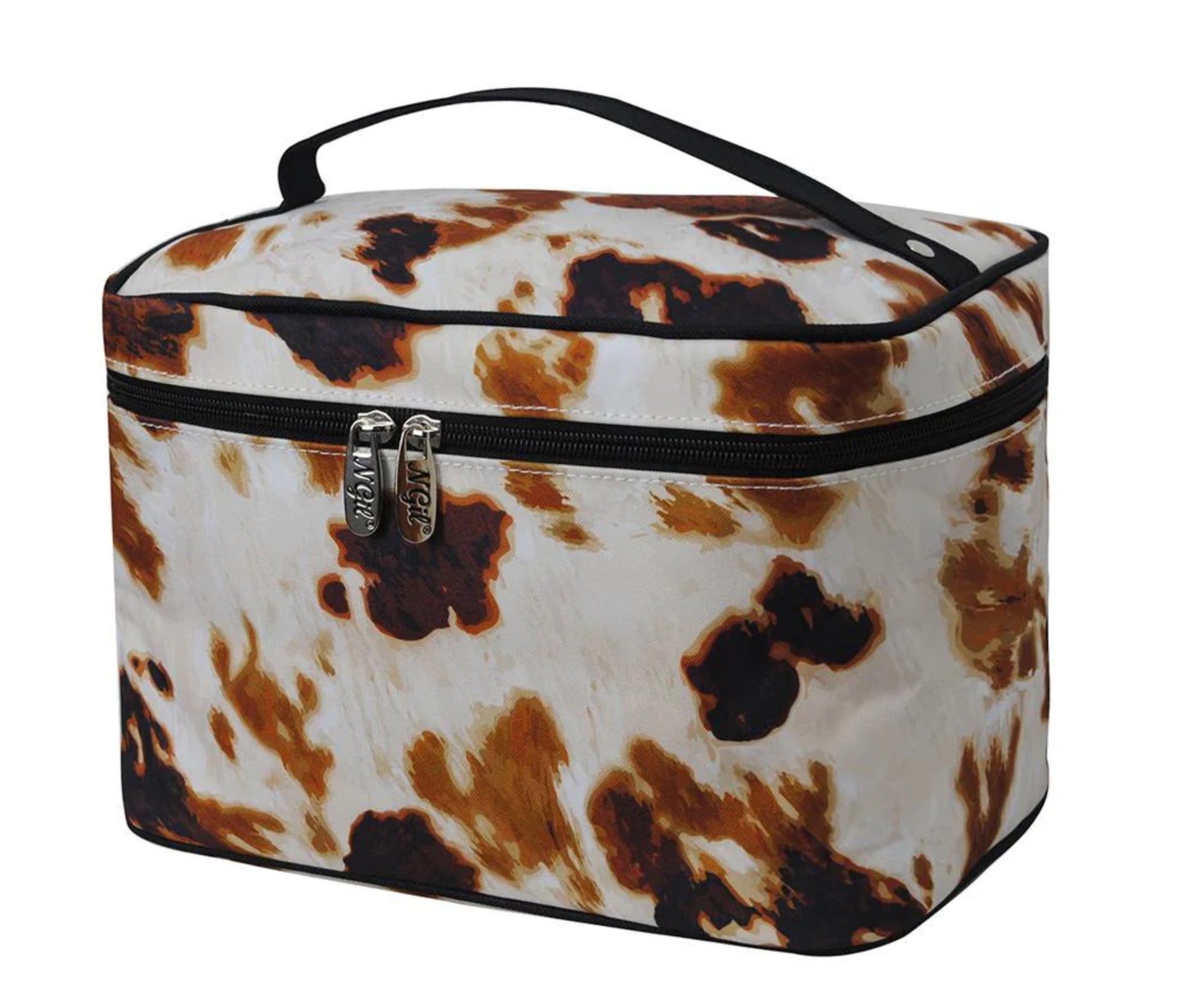 Cow Print Large Cosmetic Case