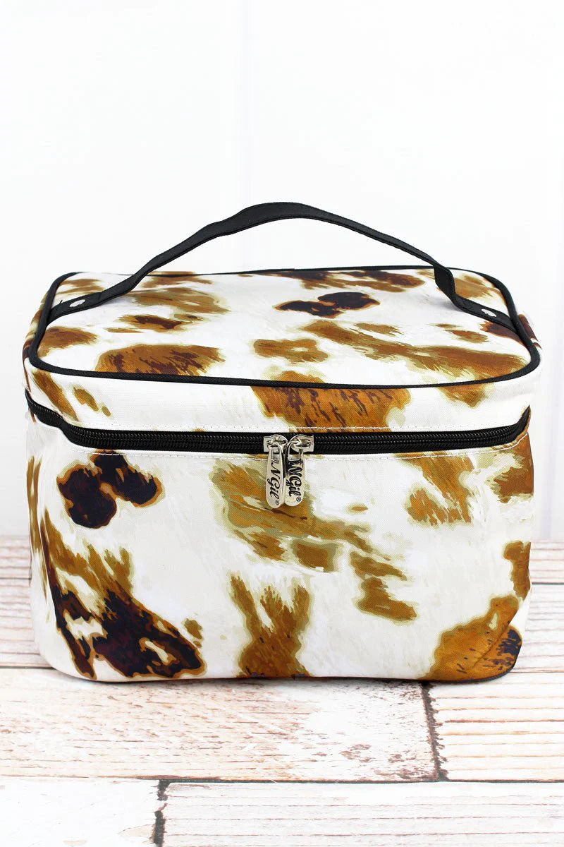 Cowhide Print Large Cosmetic Case