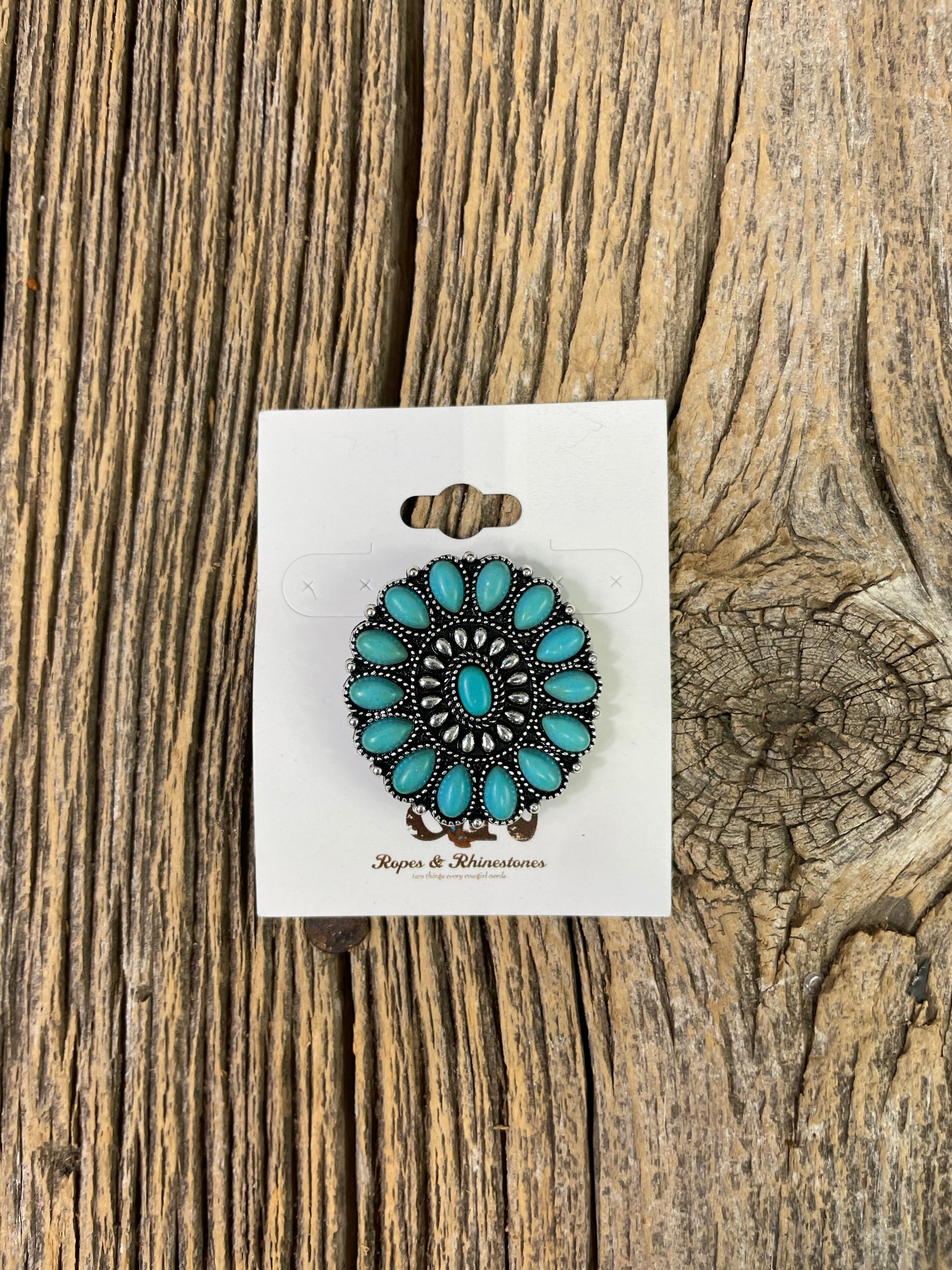 Turquoise Stone Concho Hat Pin