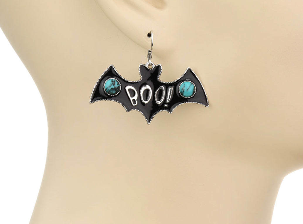 Bat Turquoise Stone Earrings