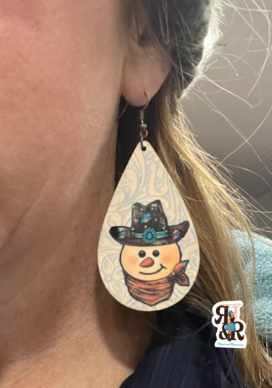 Cowboy Snowman Earrings
