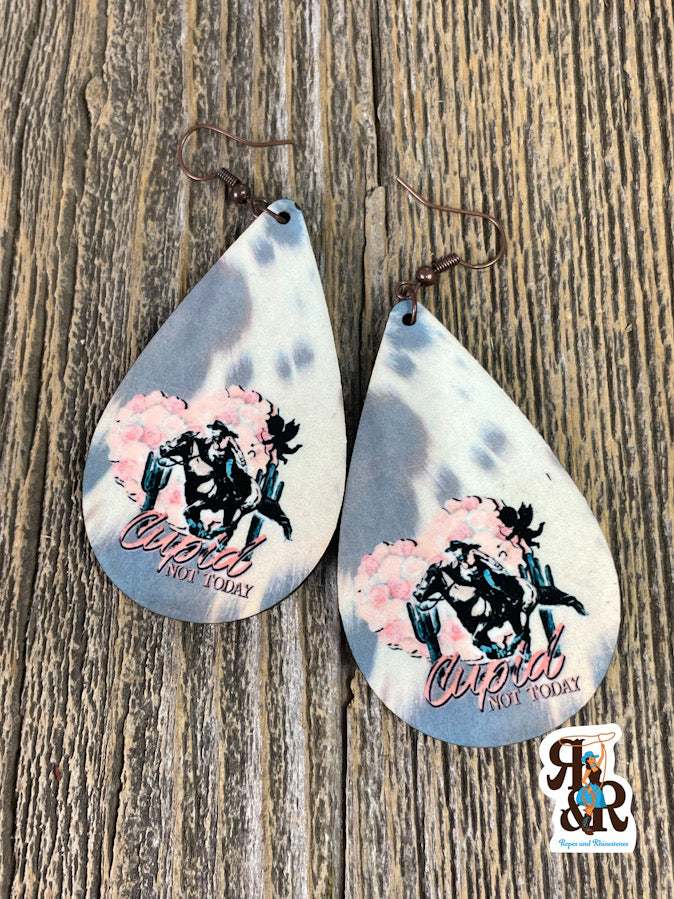 Not Today Cupid Cowgirl Earrings