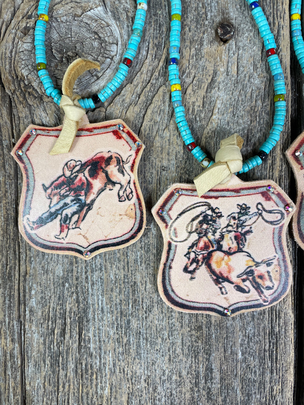 Rodeo Badge Leather Necklace