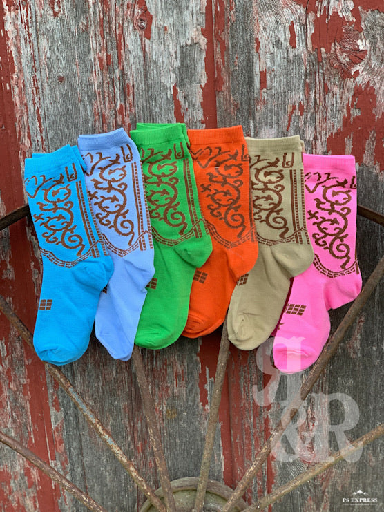 Ladies Western Boot Scroll Socks