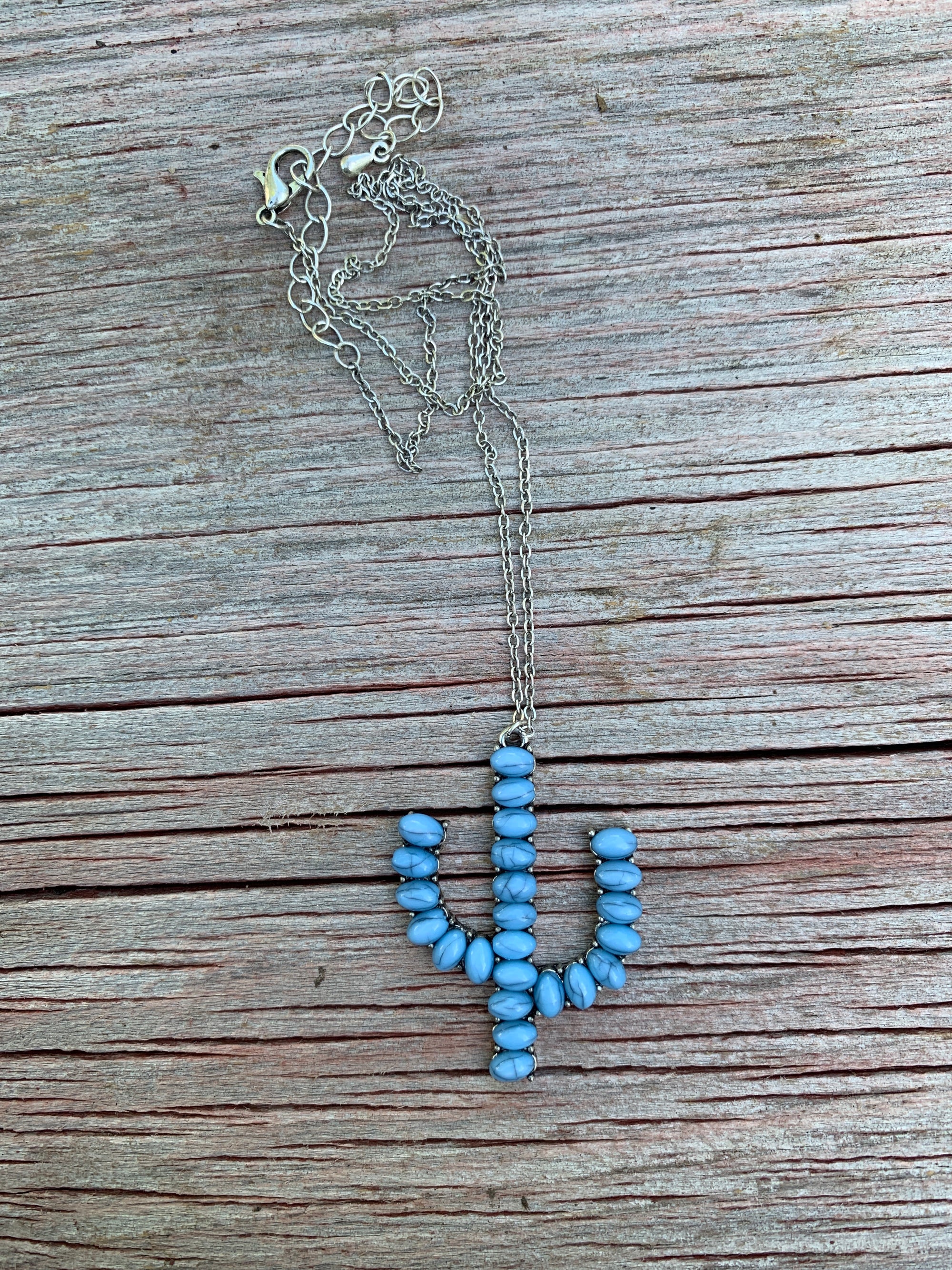 Cactus Turquoise Chain Necklace