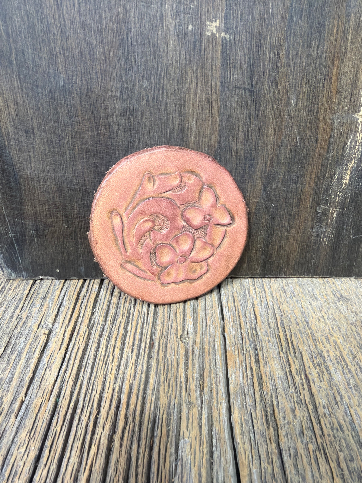 Leather tooled pin