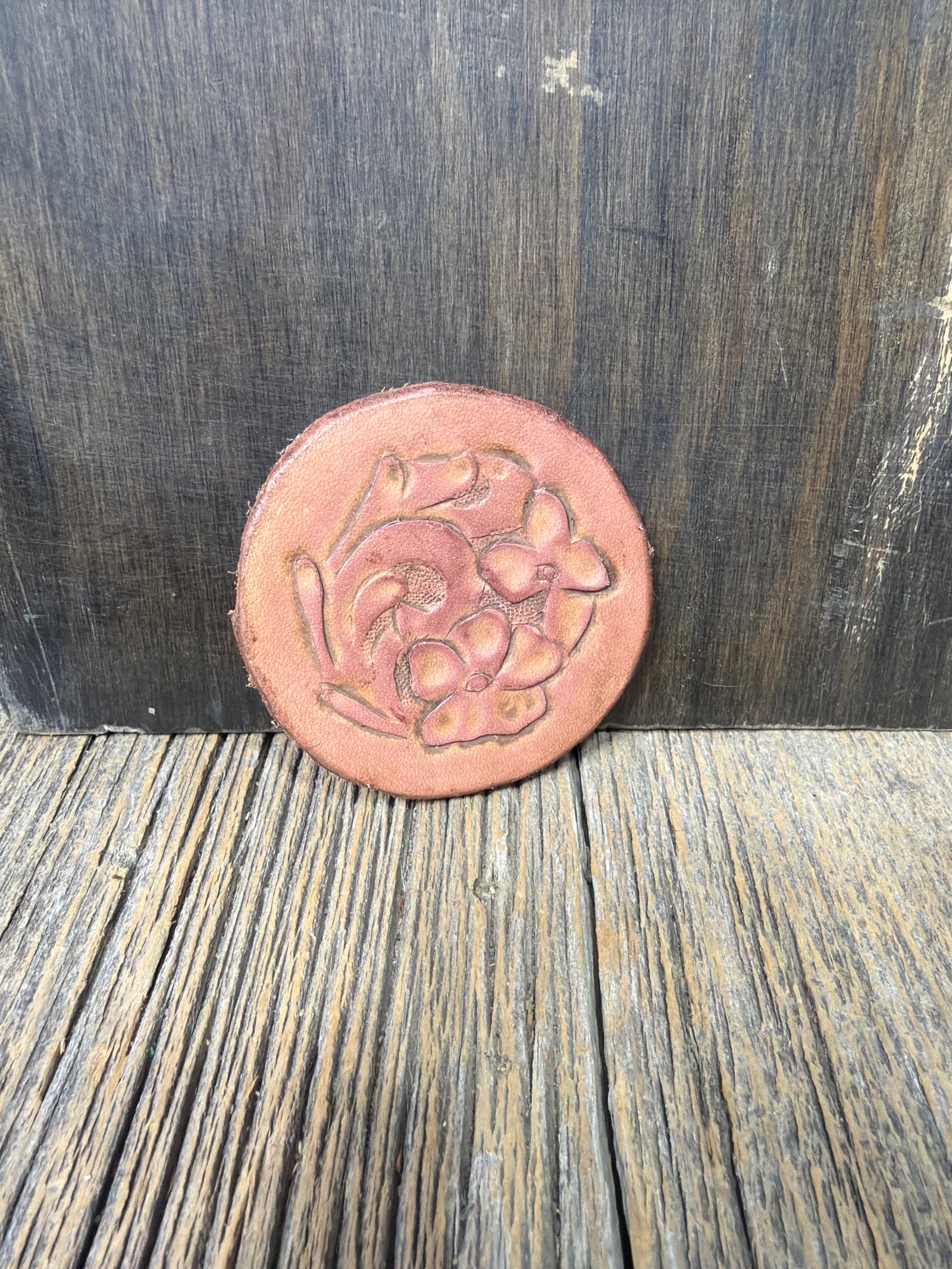 Leather tooled pin