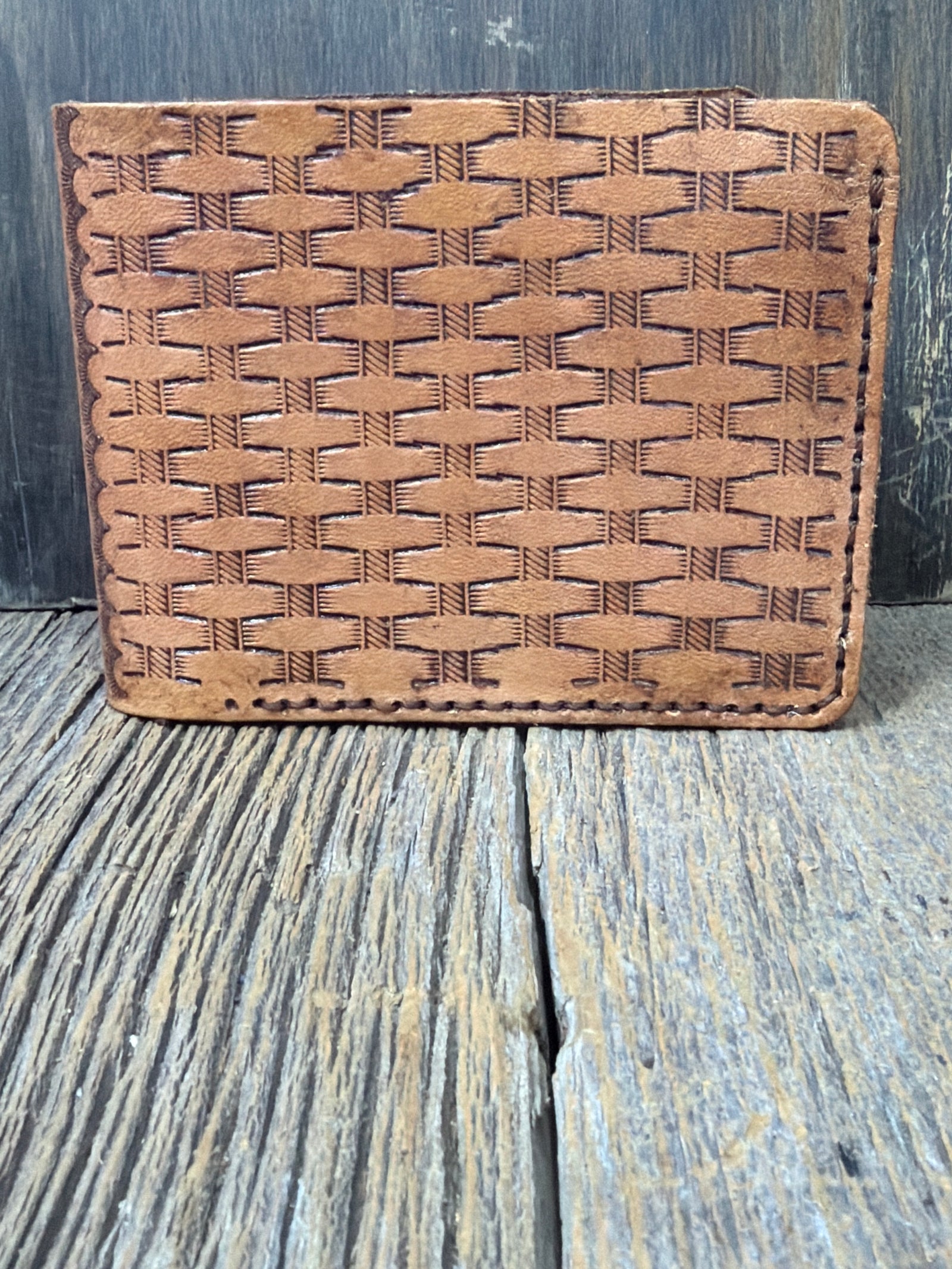 Leather stamped men’s billfold