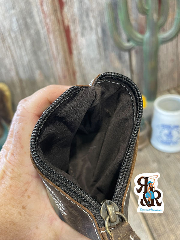 Boot Stitch Leather Coin Purse
