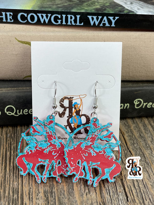 Bucking Bronc Circle Earrings