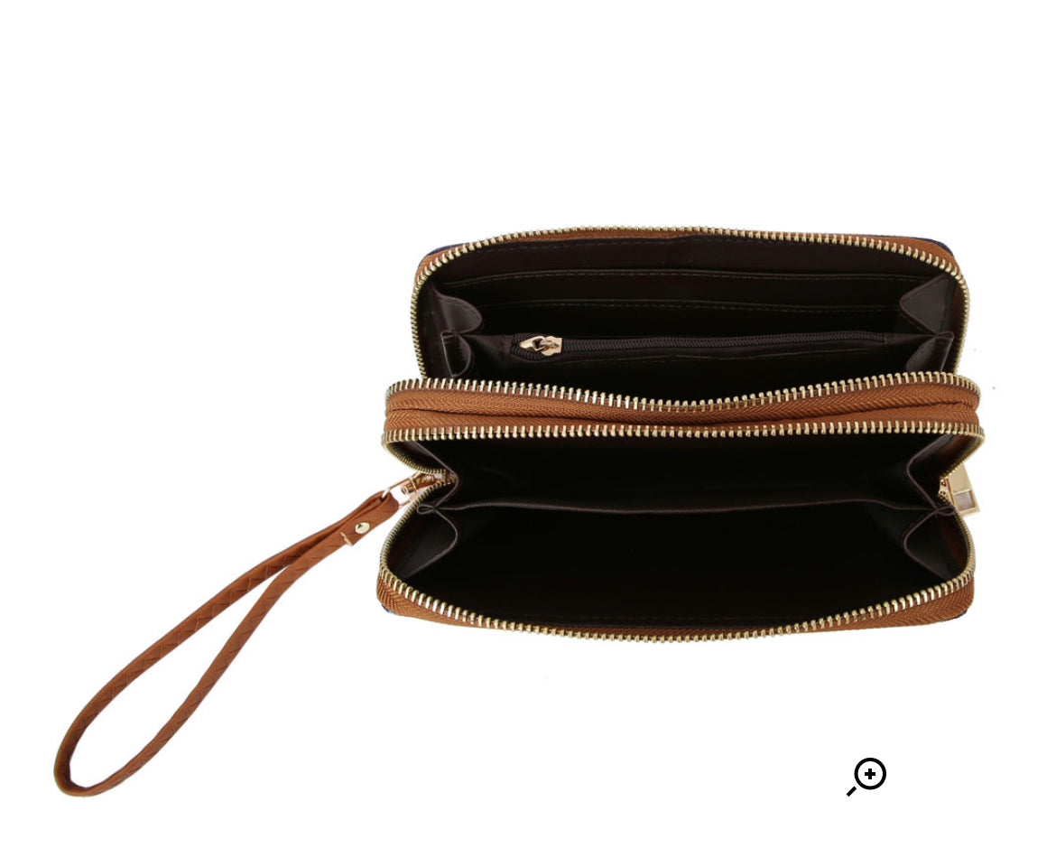 Aztec Double Zip Wallet