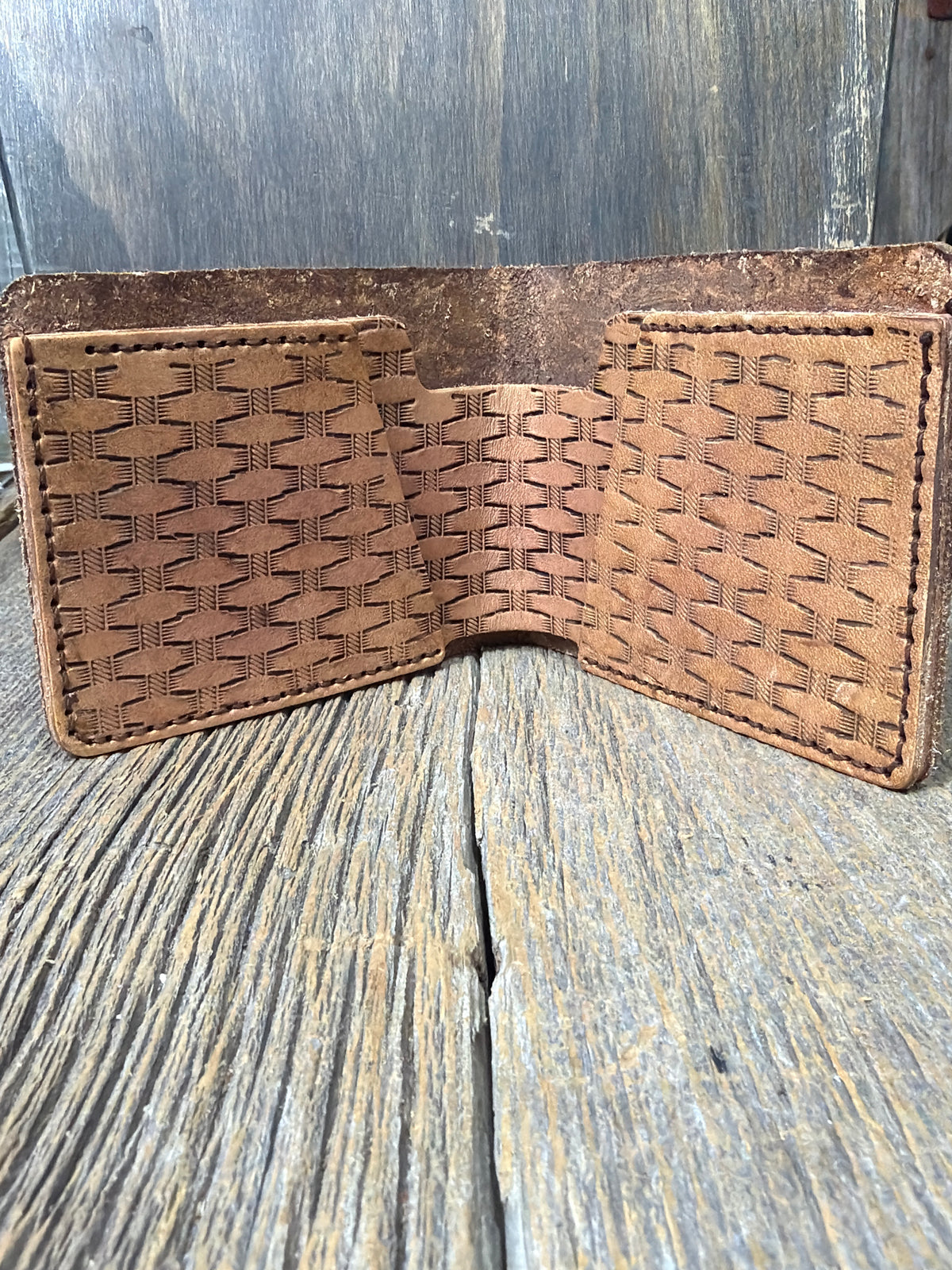Leather stamped men’s billfold