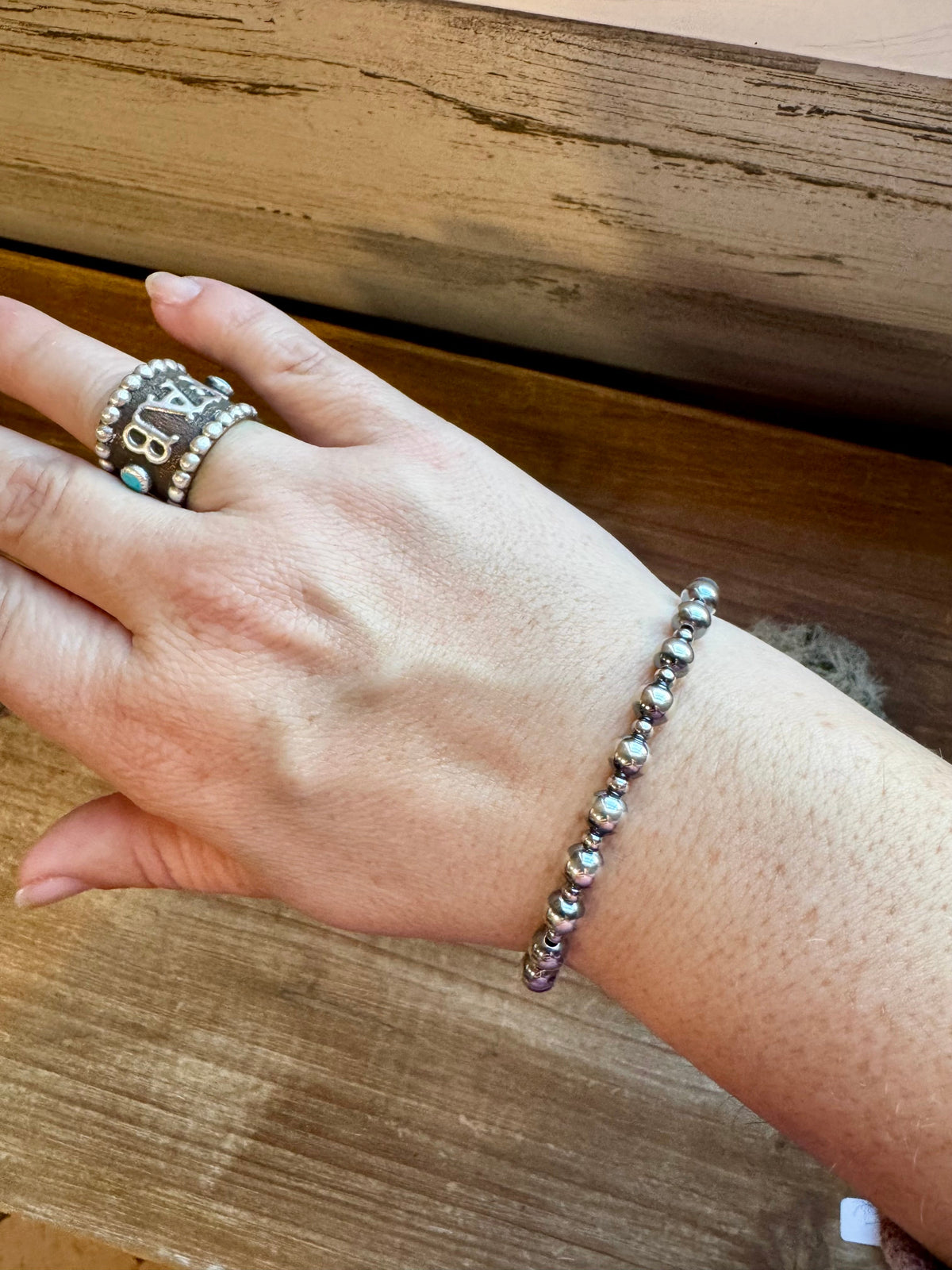 3 mm &amp; 6 mm Sterling Silver Pearls bracelet