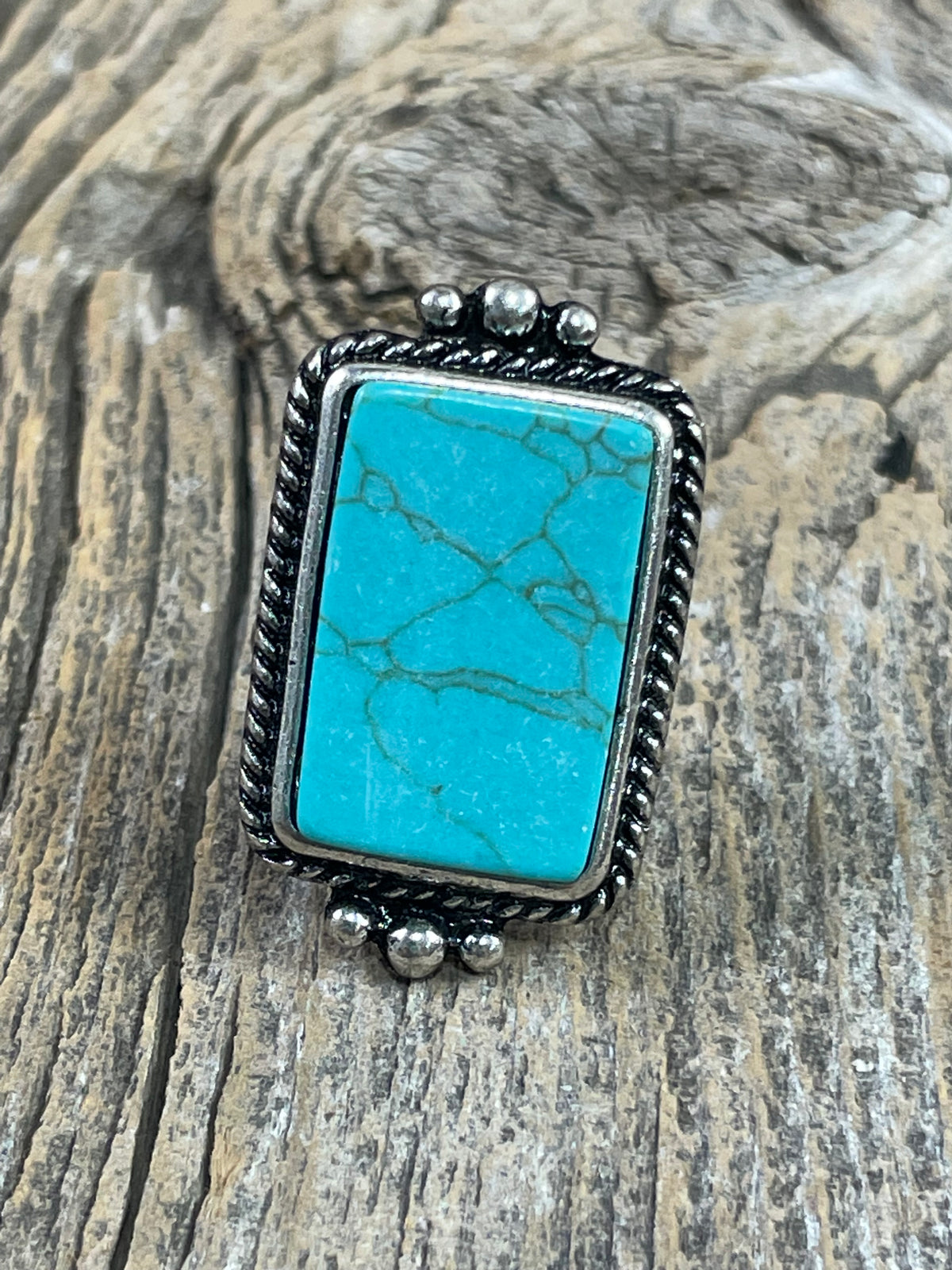 Rectangle Turquoise Ring
