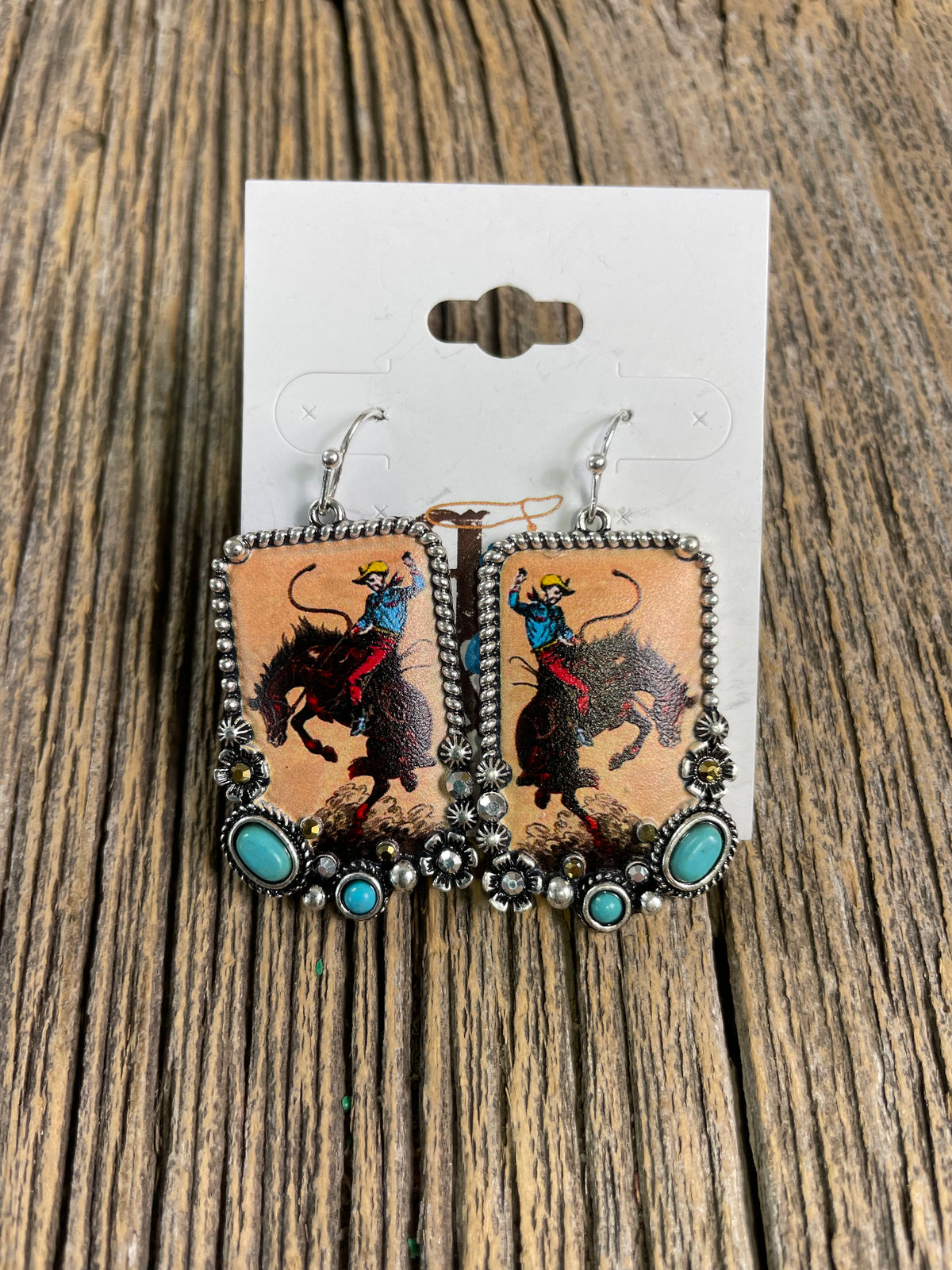 Bucking Bronc Cowboy Earrings