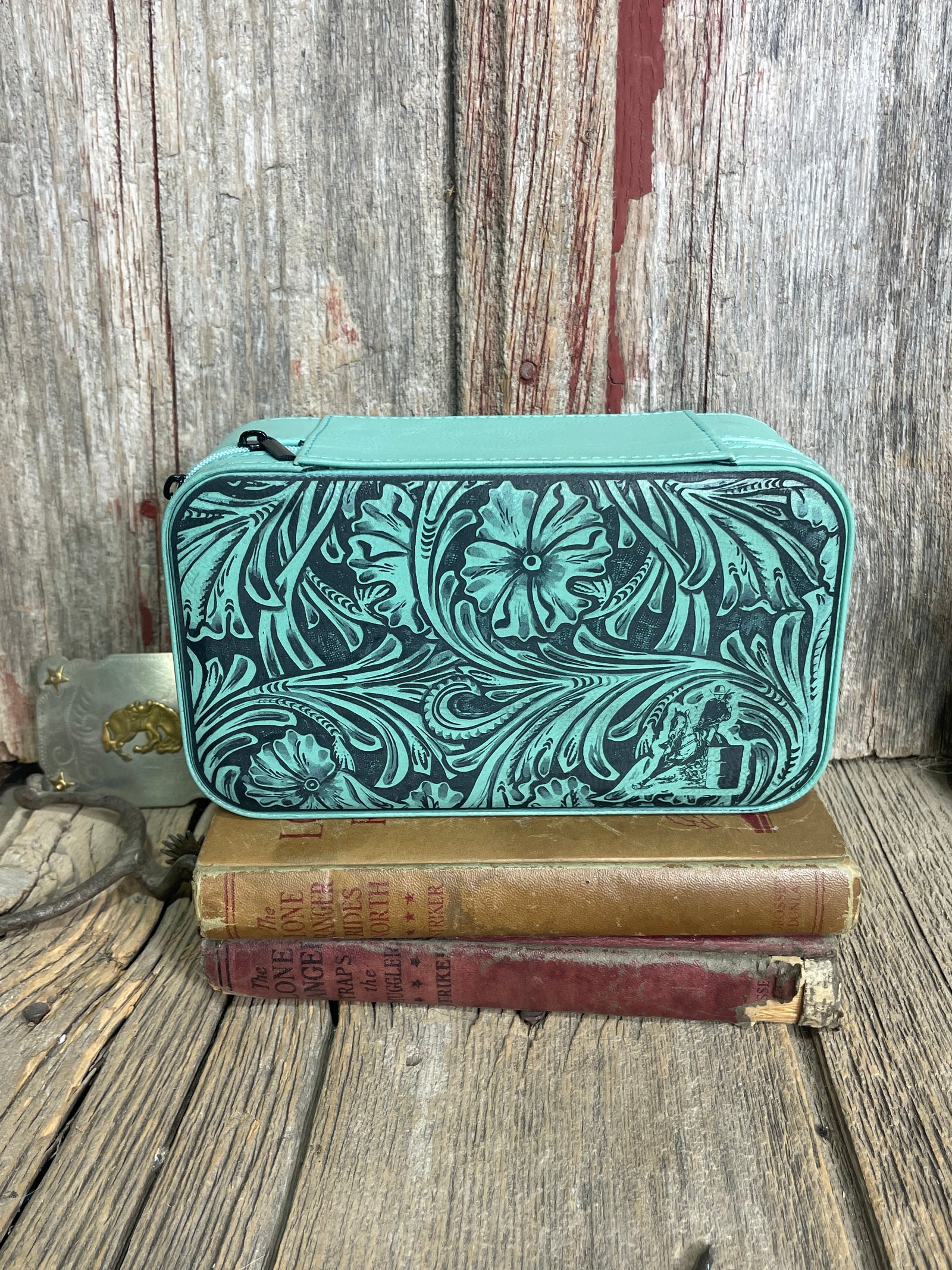 Tooled Leatherette Jewelry Box