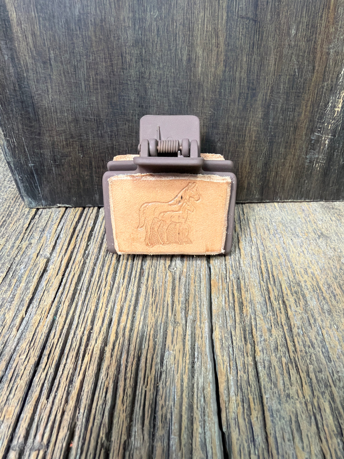 Handmade leather hair clip ￼