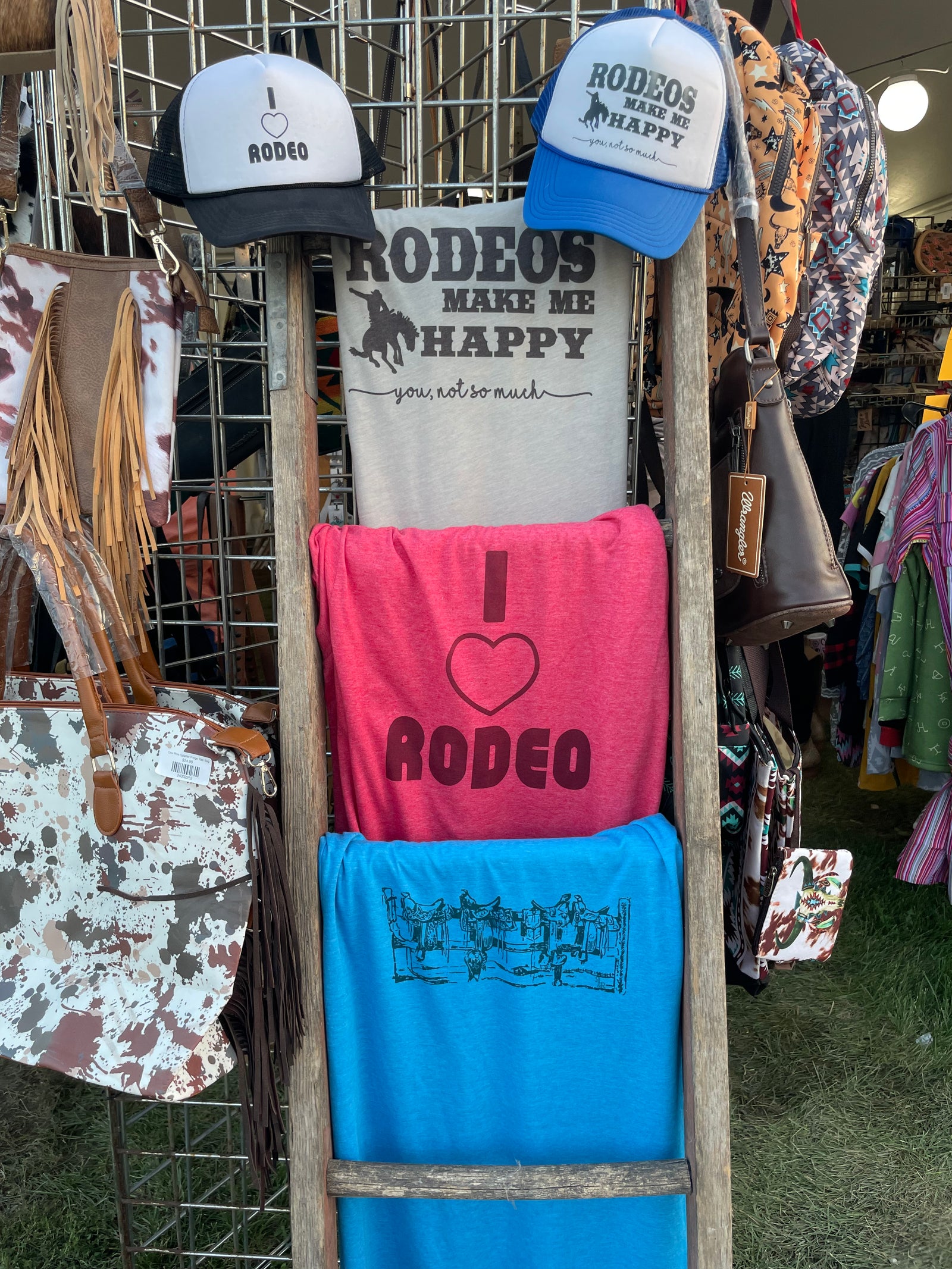 Rodeos Make Me Happy Black Print Tee