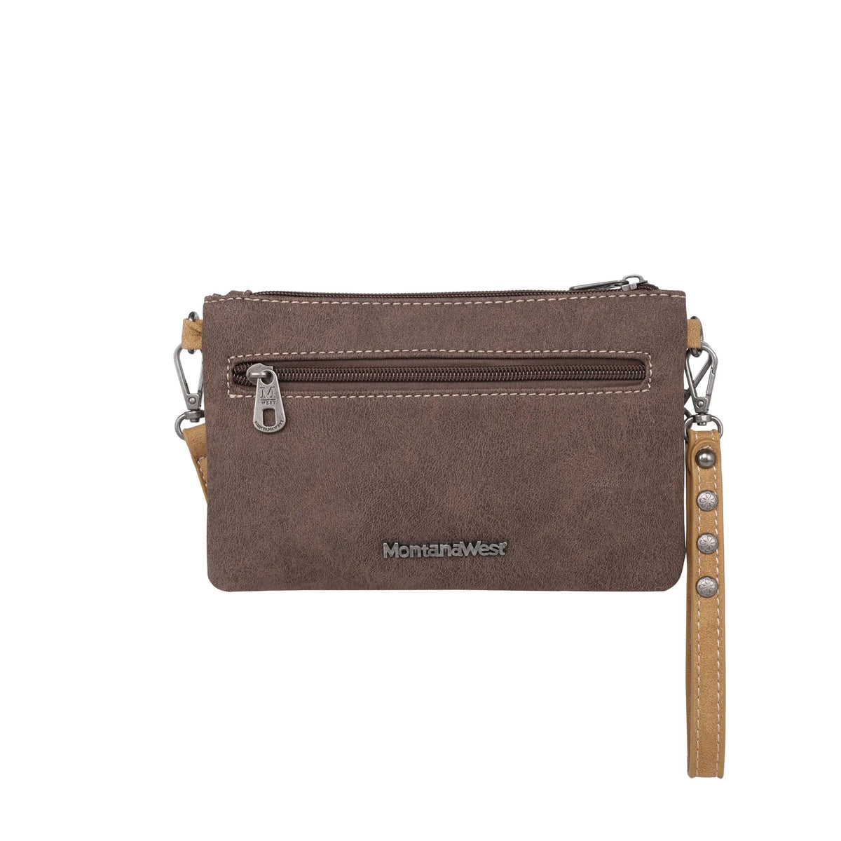 Aztec Studded Crossbody Wristlet Purse