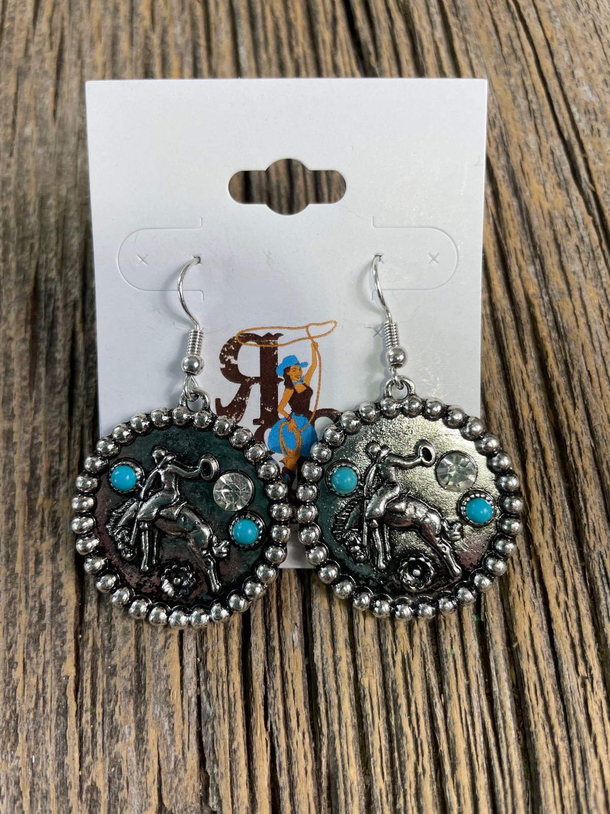 Bucking Bronc Circle Earrings