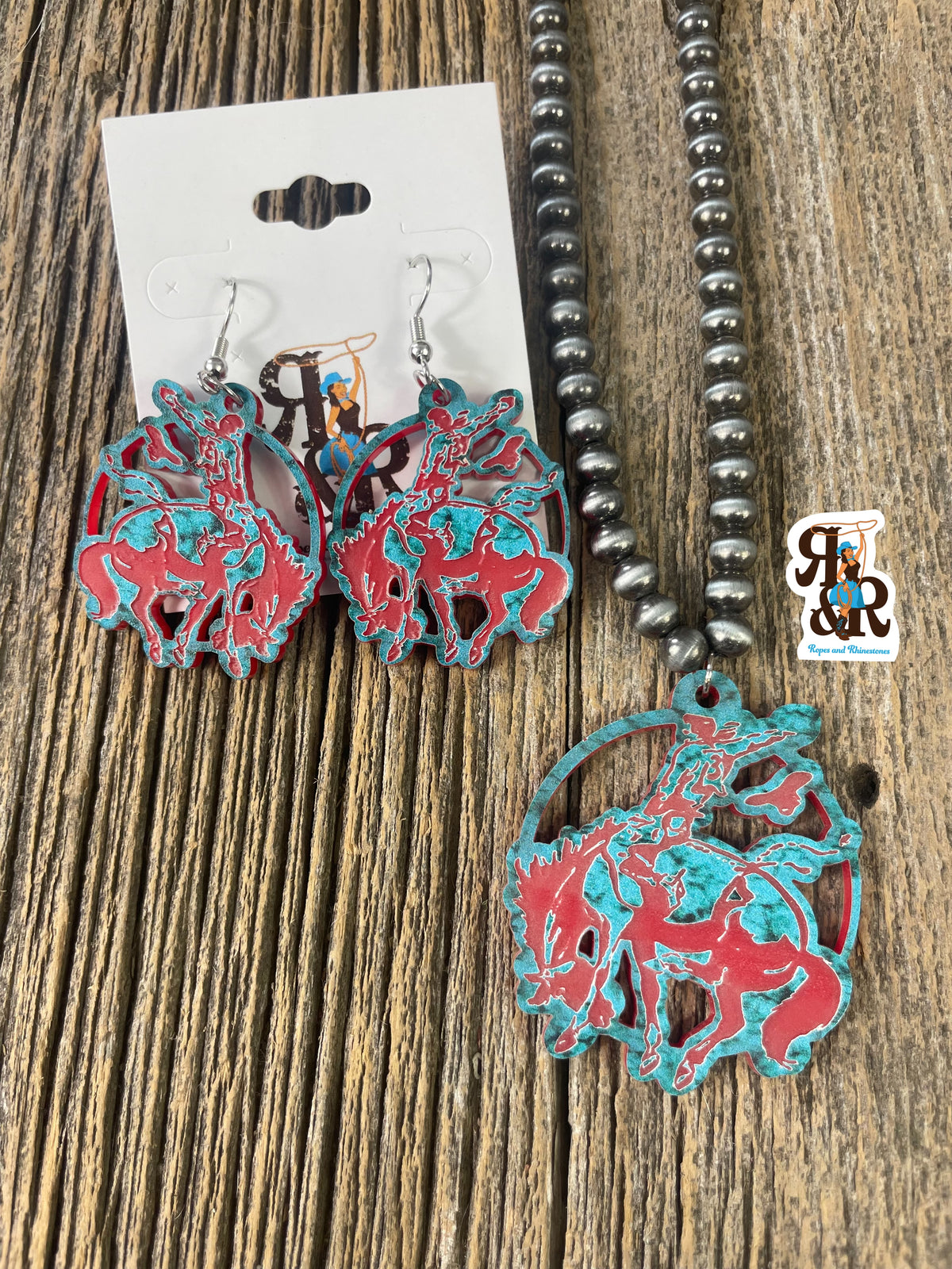Bucking Bronc Circle Necklace