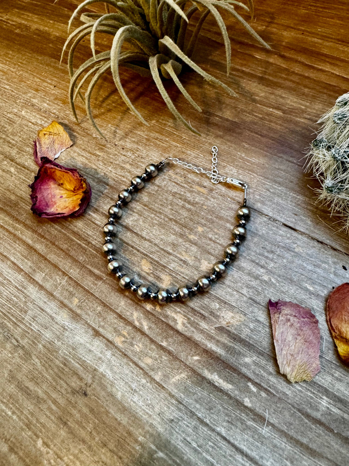 3 mm &amp; 6 mm Sterling Silver Pearls bracelet