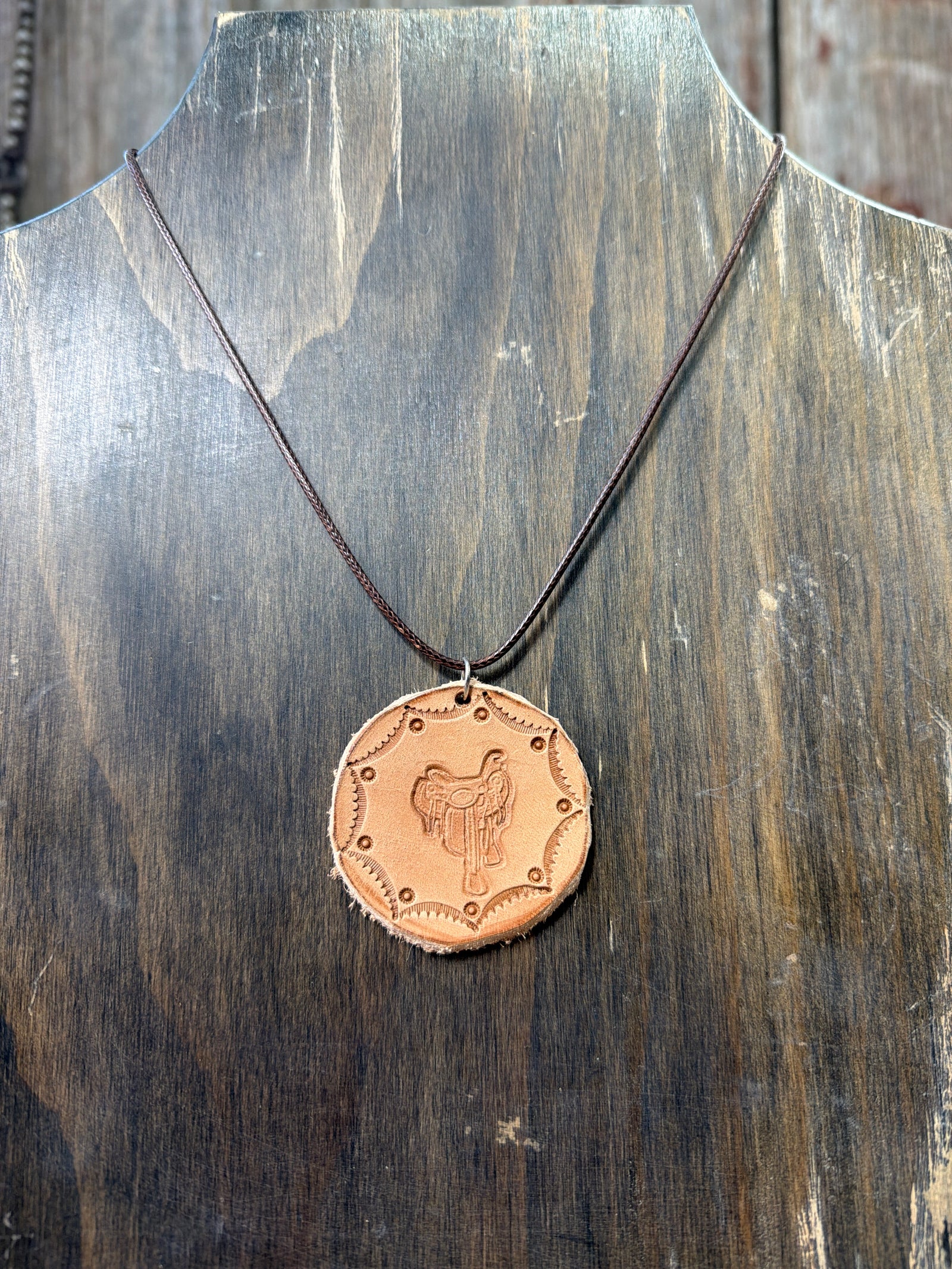 Hand made leather necklace