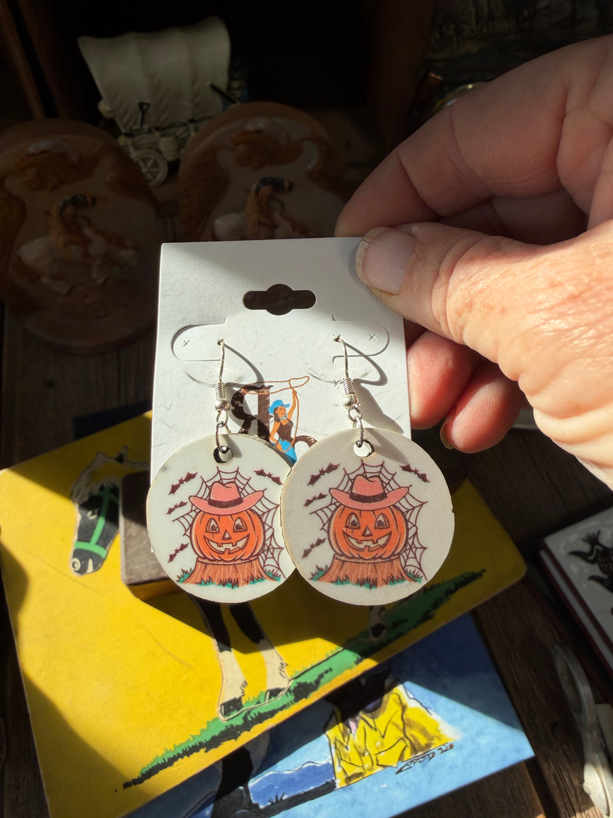 Cowboy Pumpkin Earrings
