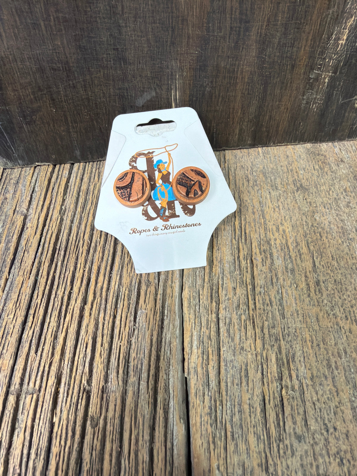 Leather stud earrings