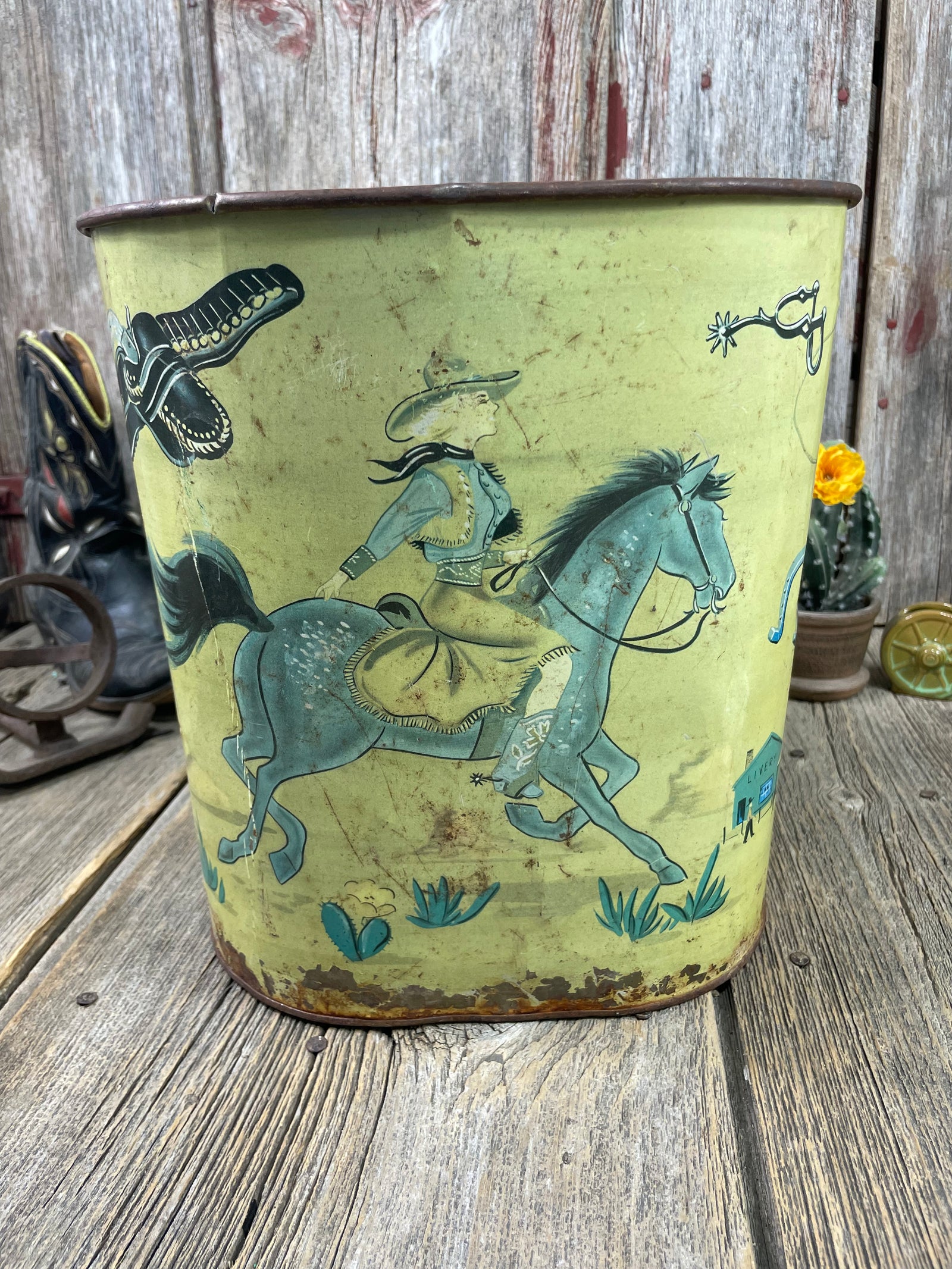 Hopalong Cassidy Trash Can