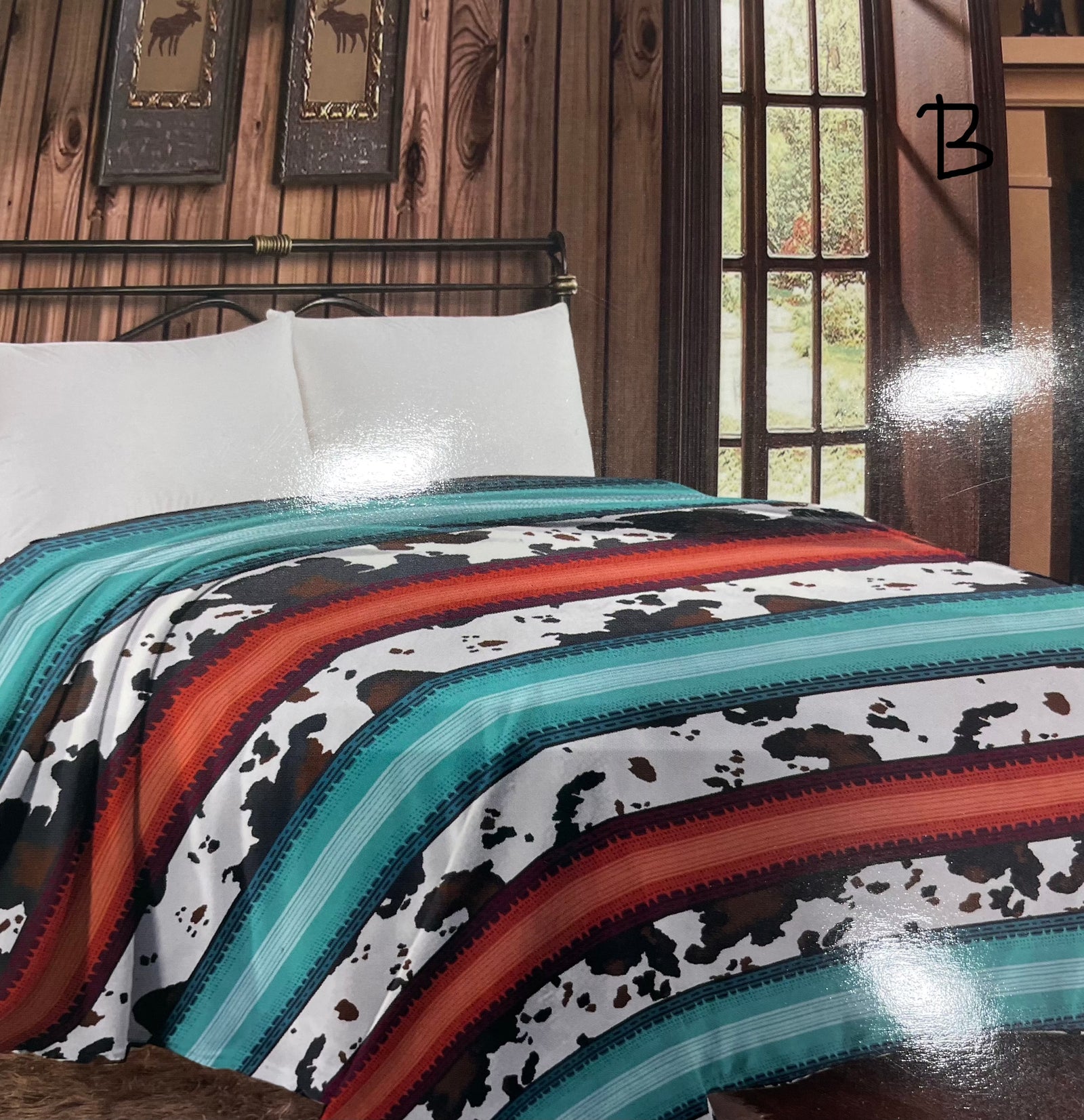 Western Cowhide Print Collection Throw Blanket