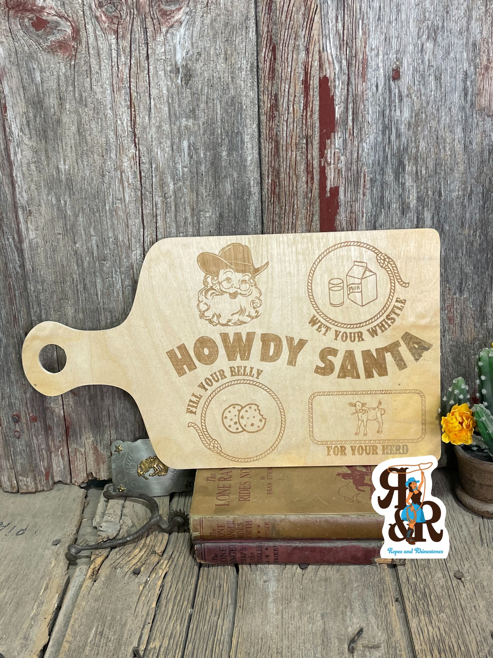 Howdy Santa Christmas Cookie Board