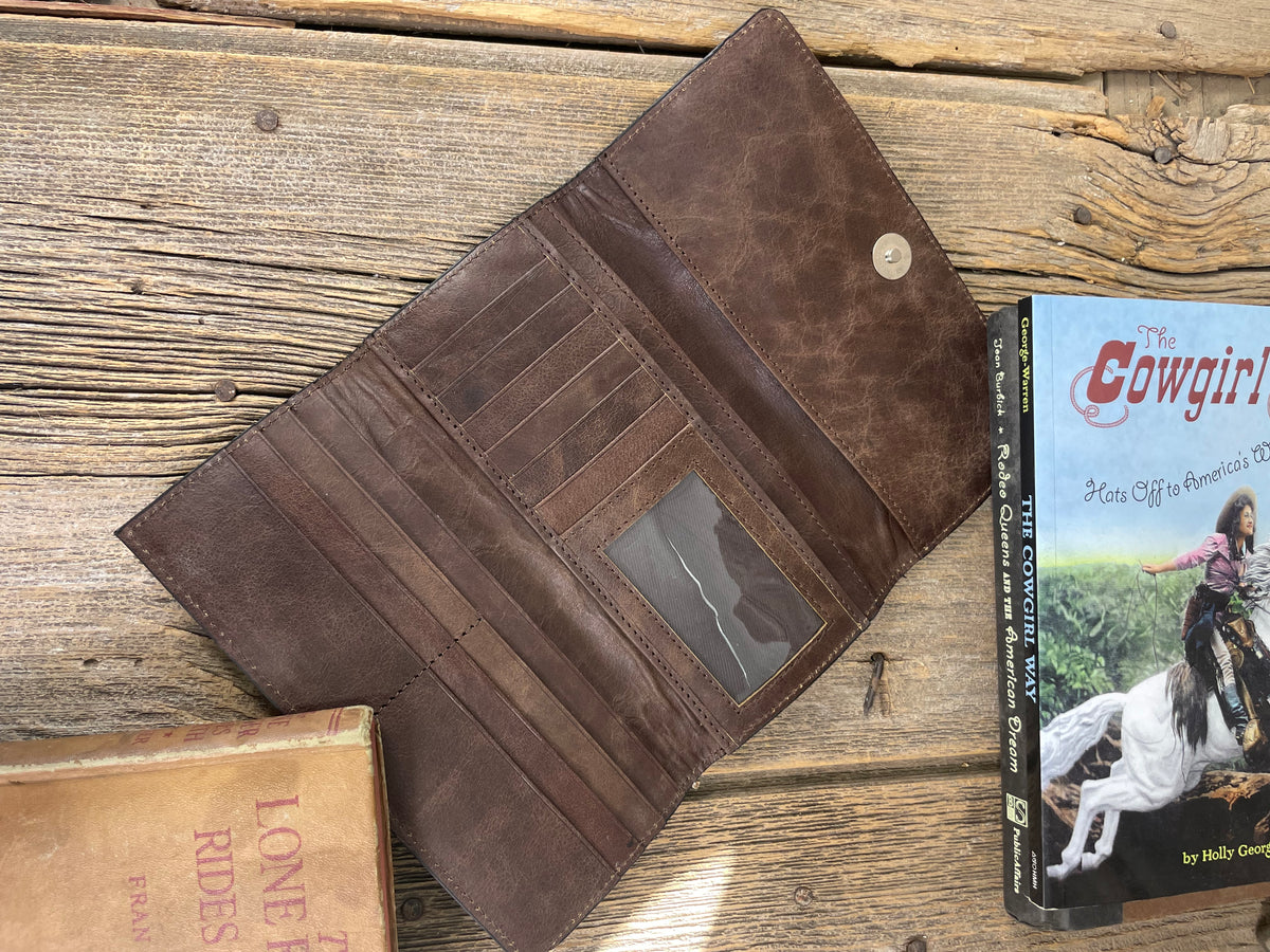 Basketweave Stamped Leather &amp; Cowhide Wallet