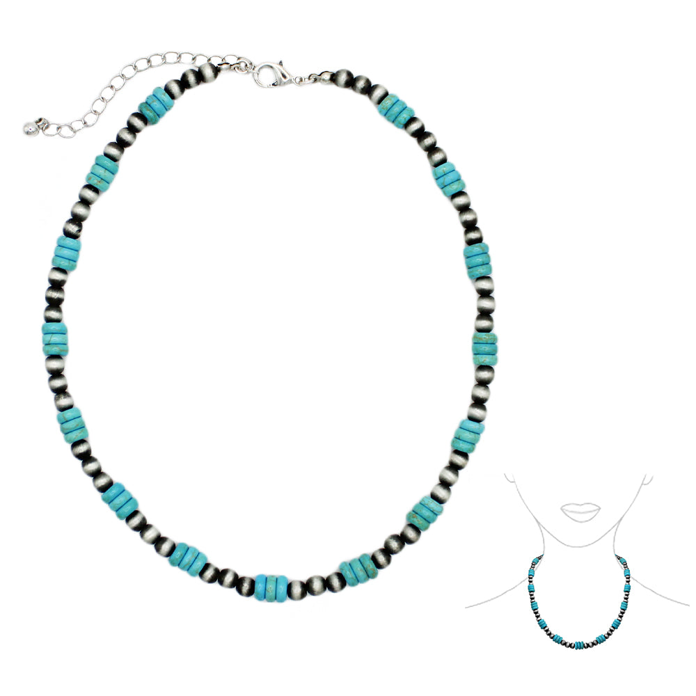 Western Pearl & Turquoise Necklace