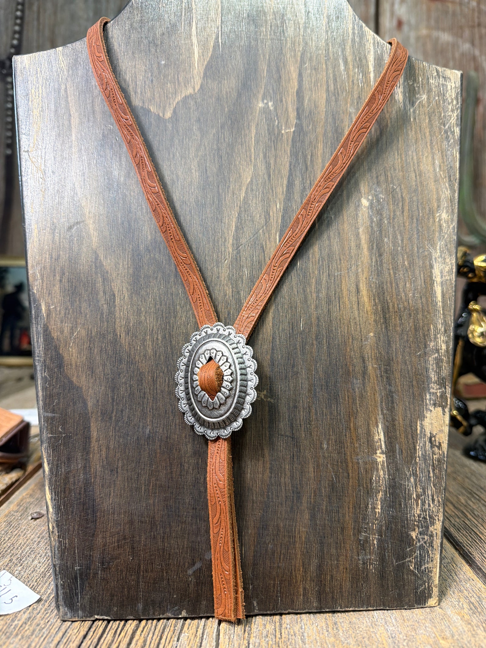 Hand made leather necklace