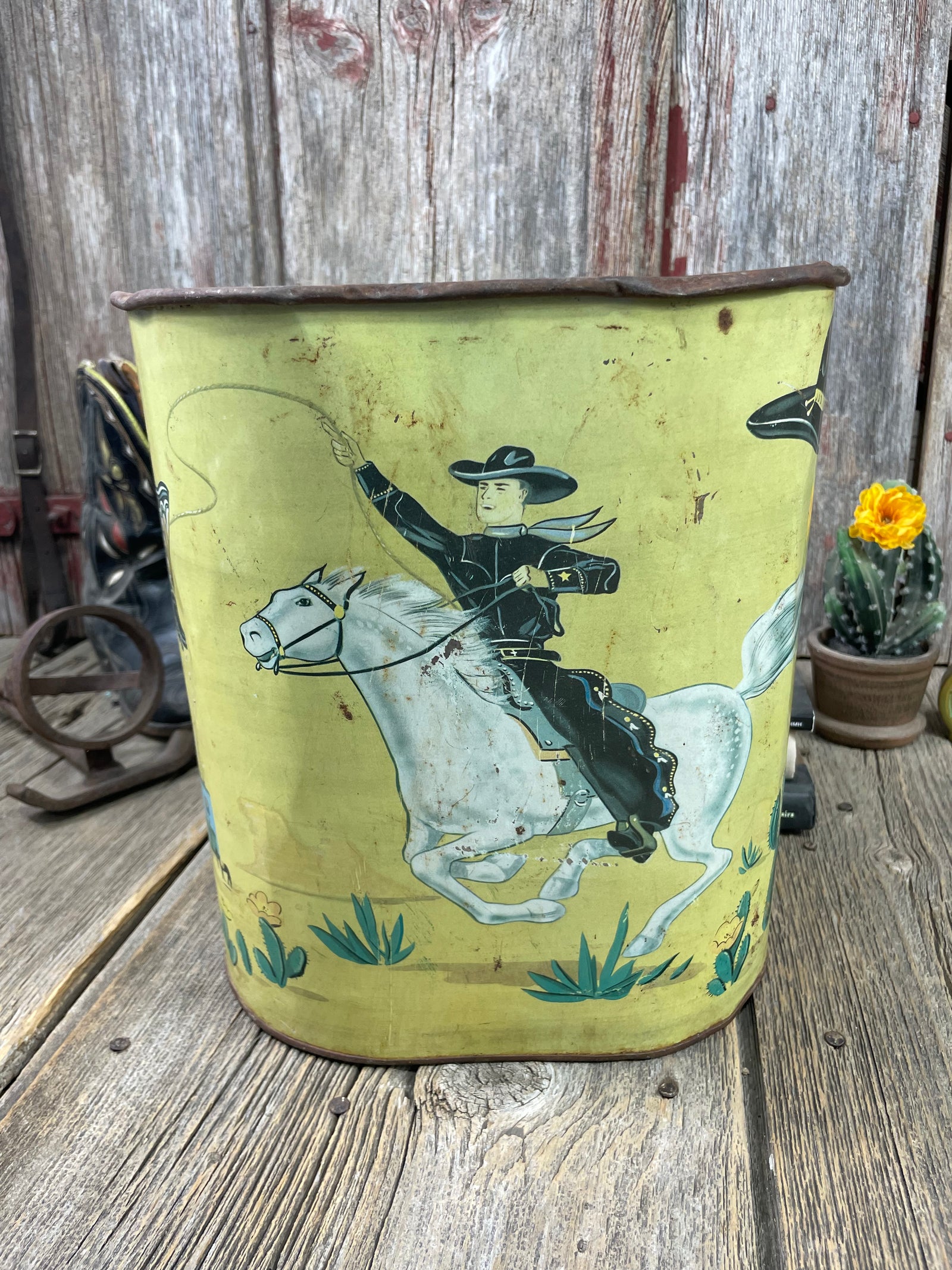 Hopalong Cassidy Trash Can