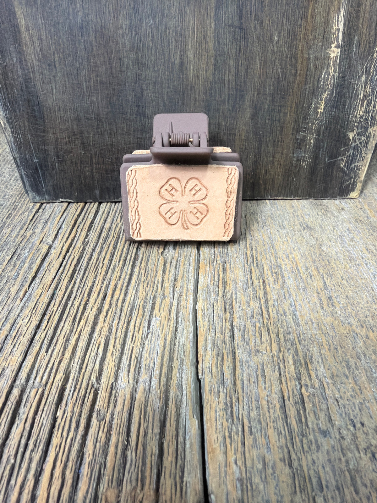 Hand made leather hair clip