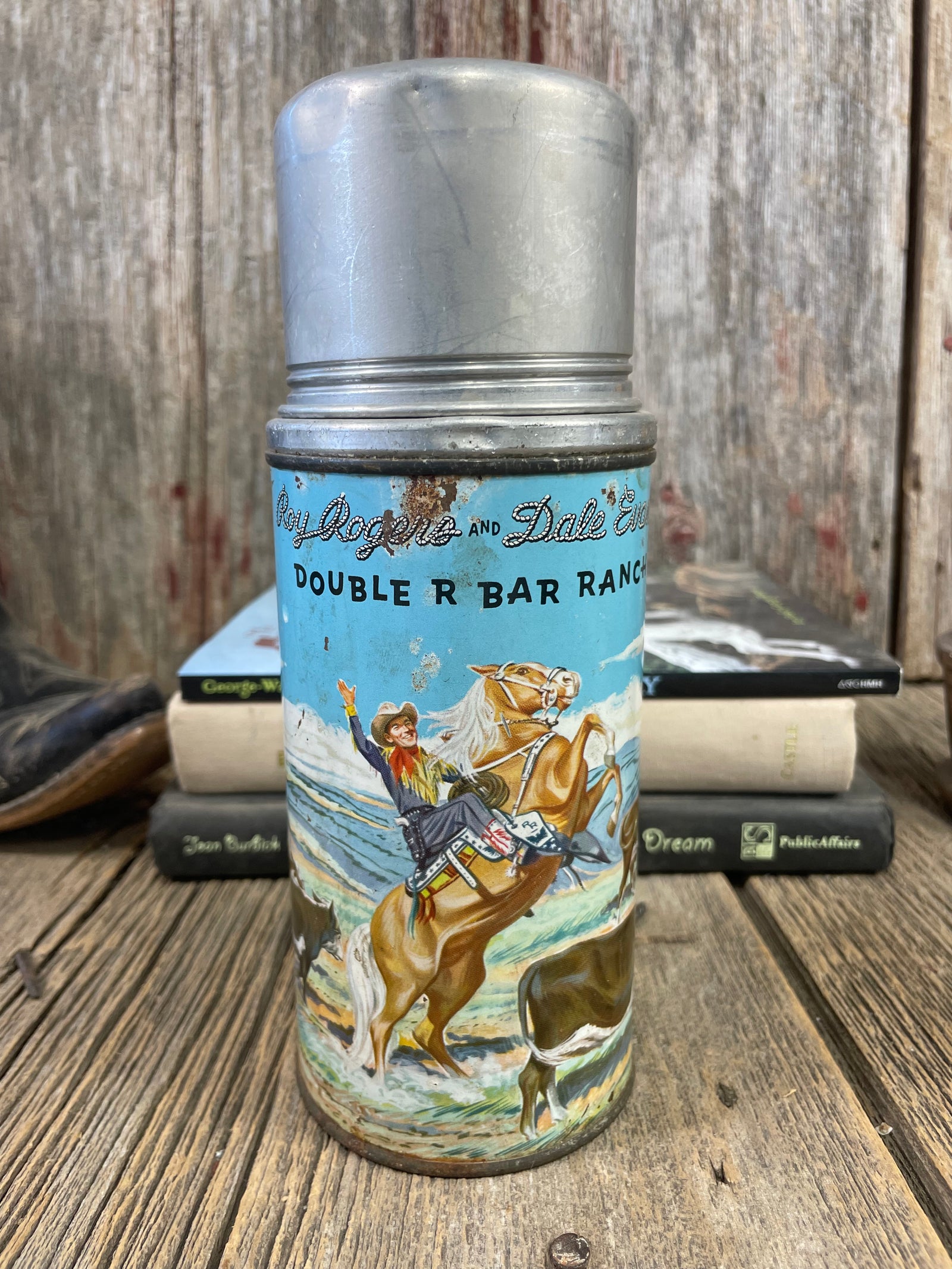 Roy Rogers & Dale Evans Thermos Blue