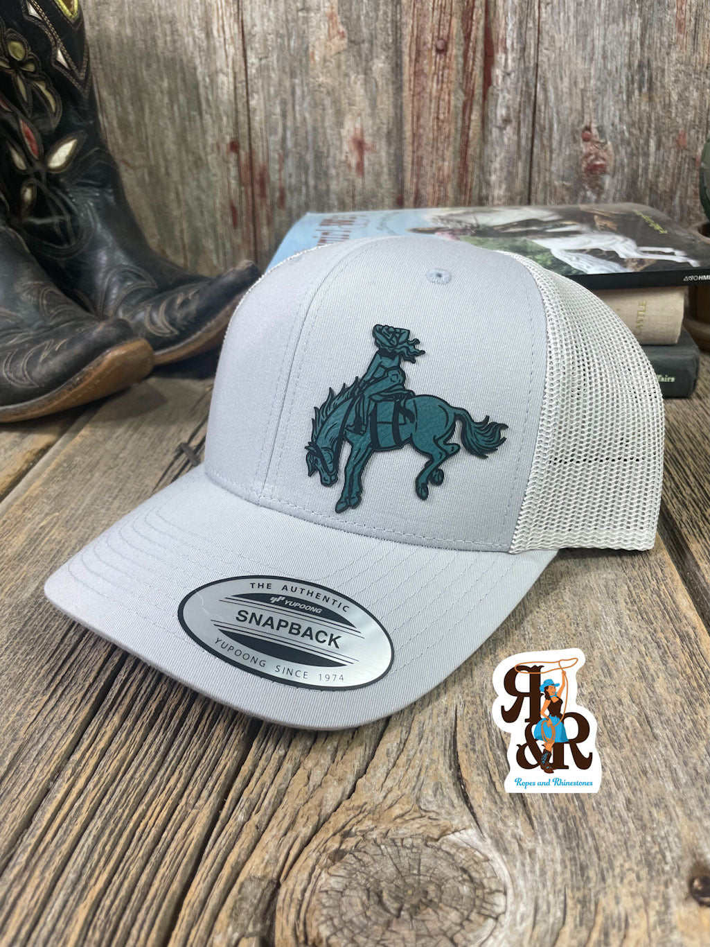 Cowgirl Bronc Leatherette Patch Cap