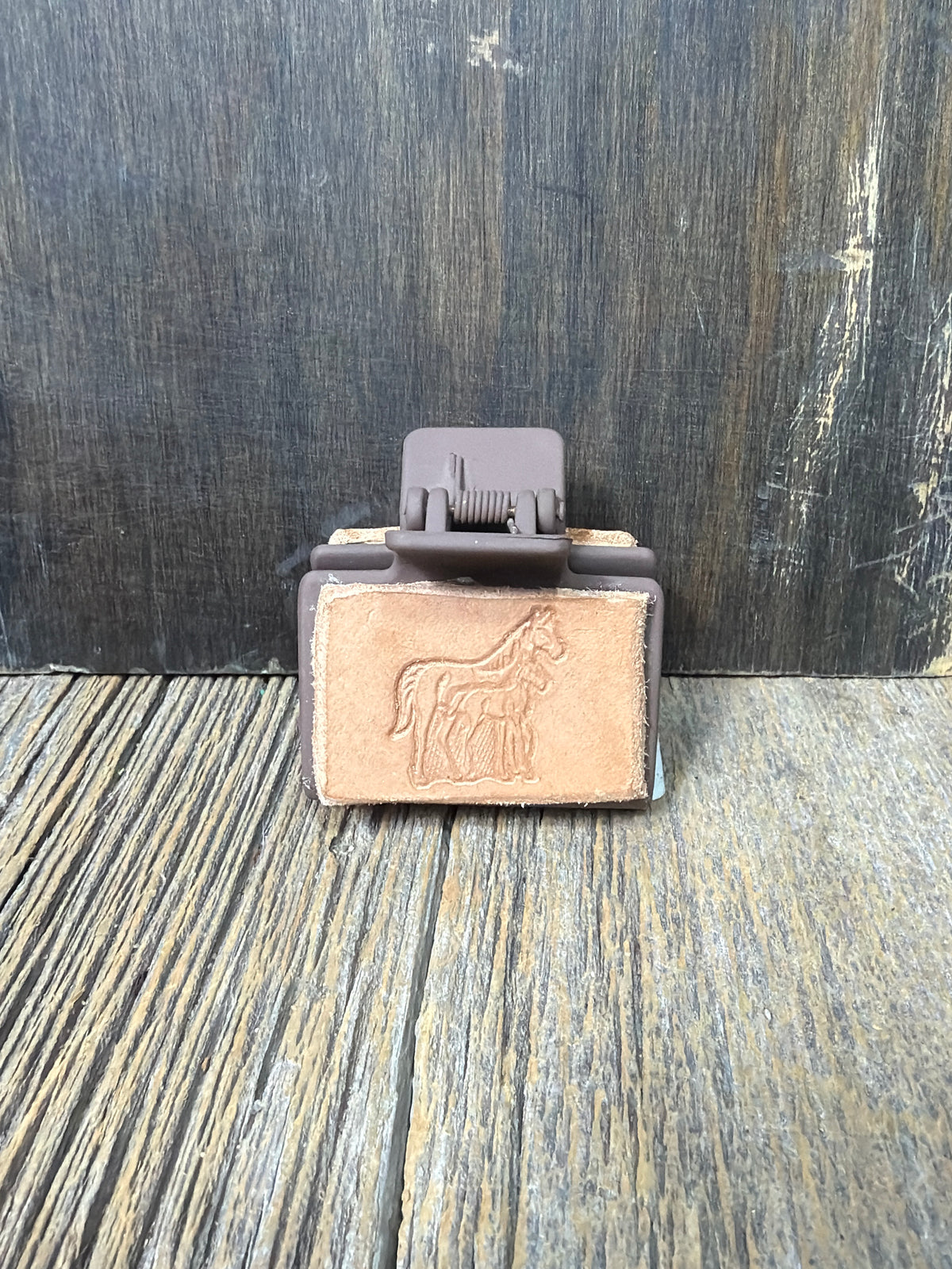 Handmade leather hair clip ￼