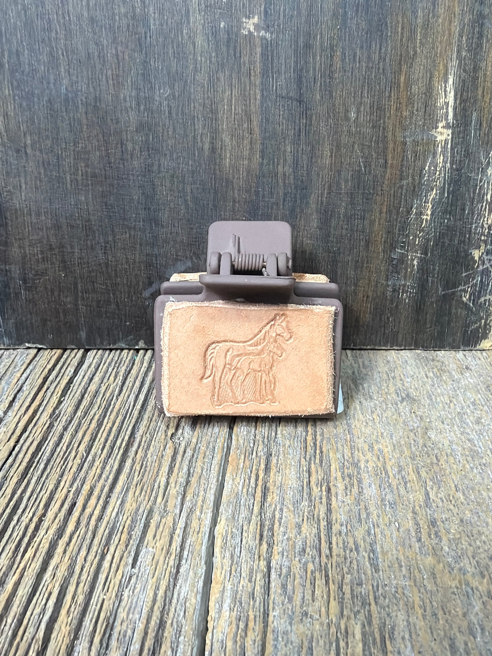 Handmade leather hair clip ￼