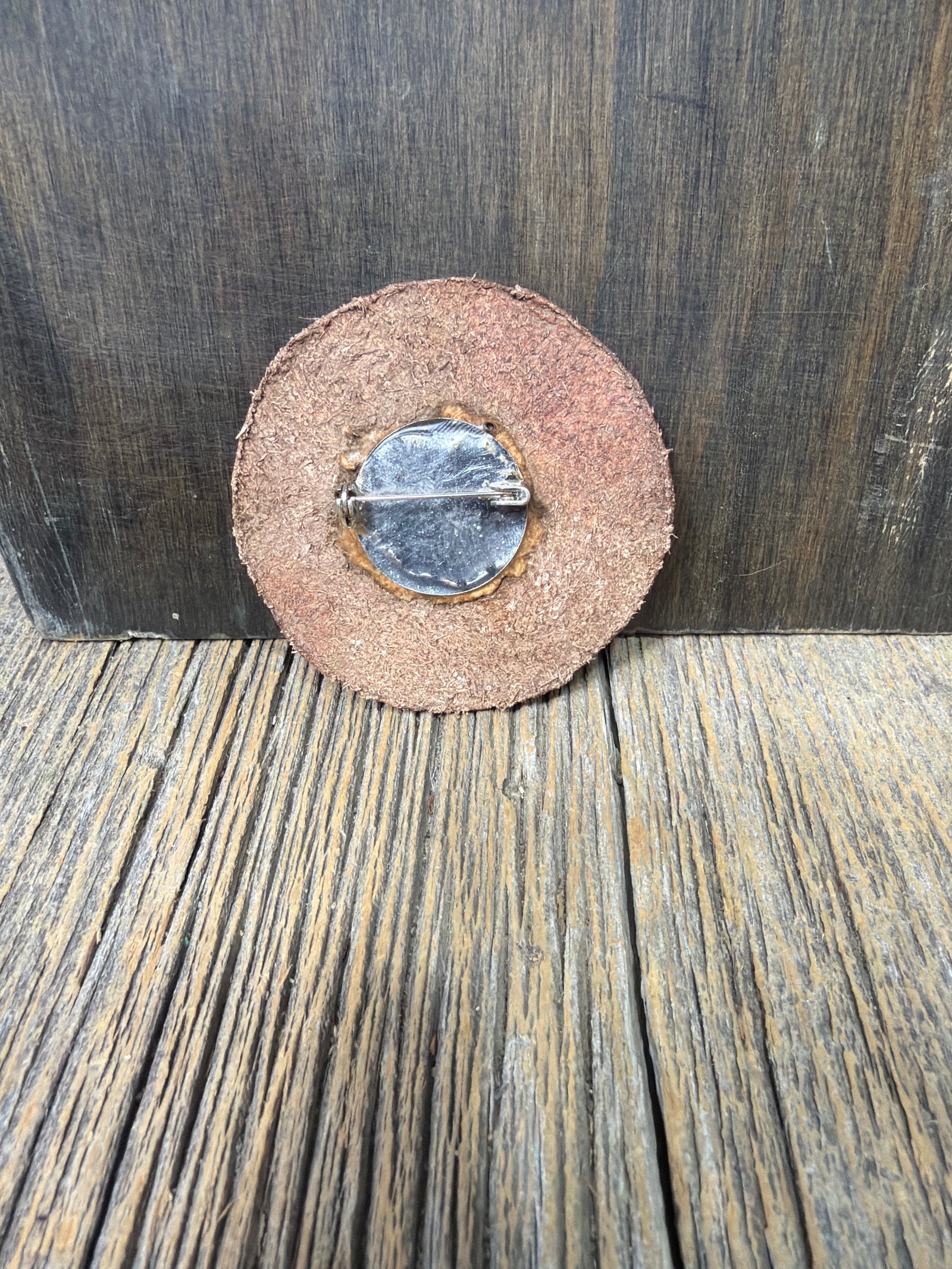 Leather tooled pin