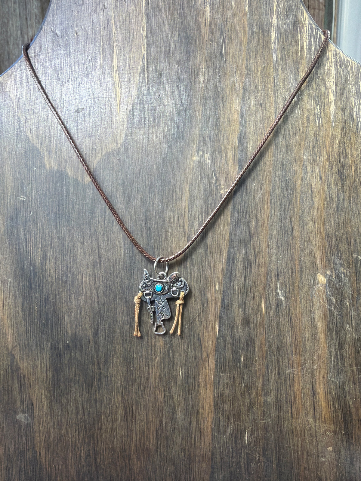 Hand made saddle pendant necklace
