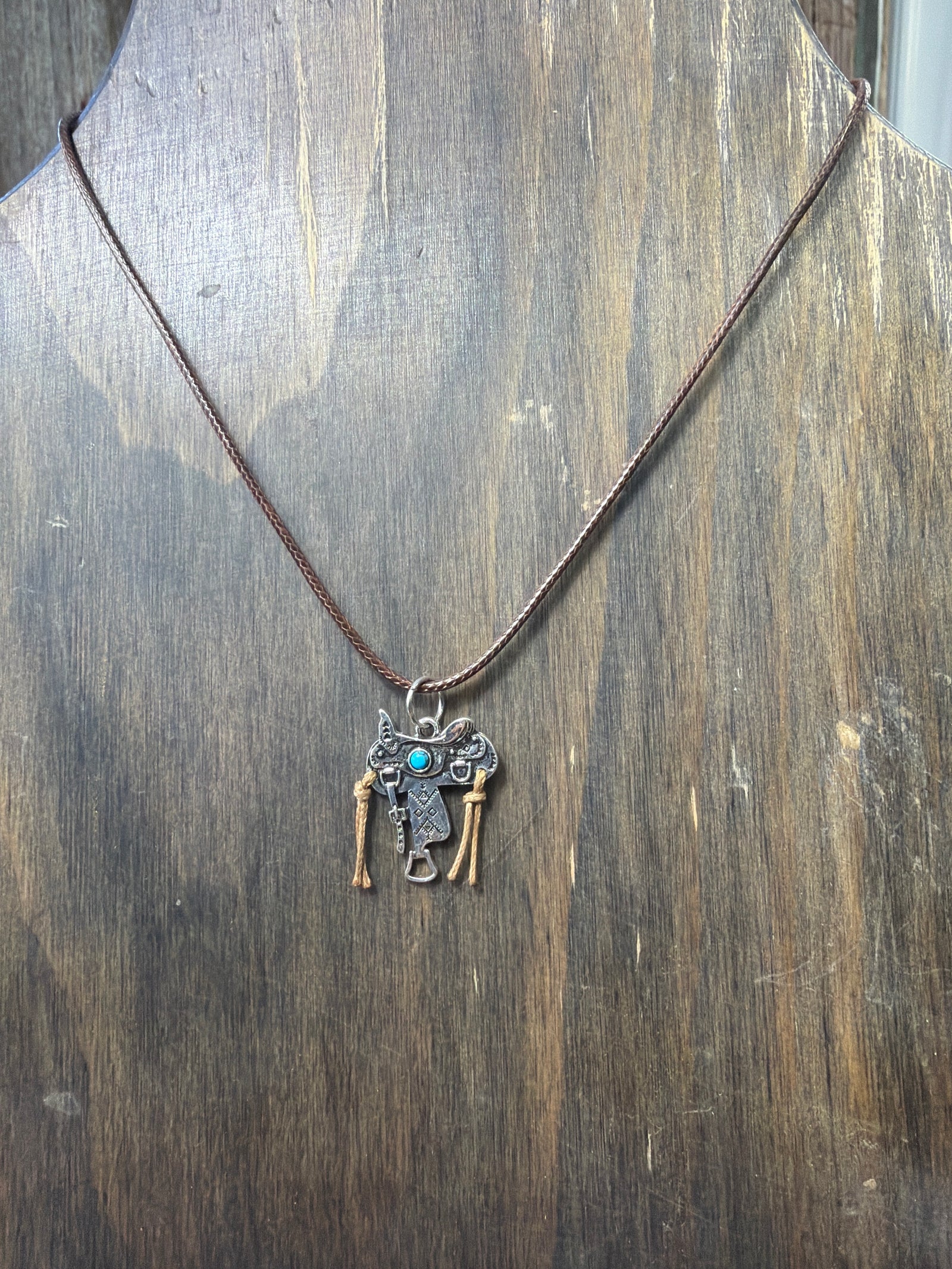Hand made saddle pendant necklace