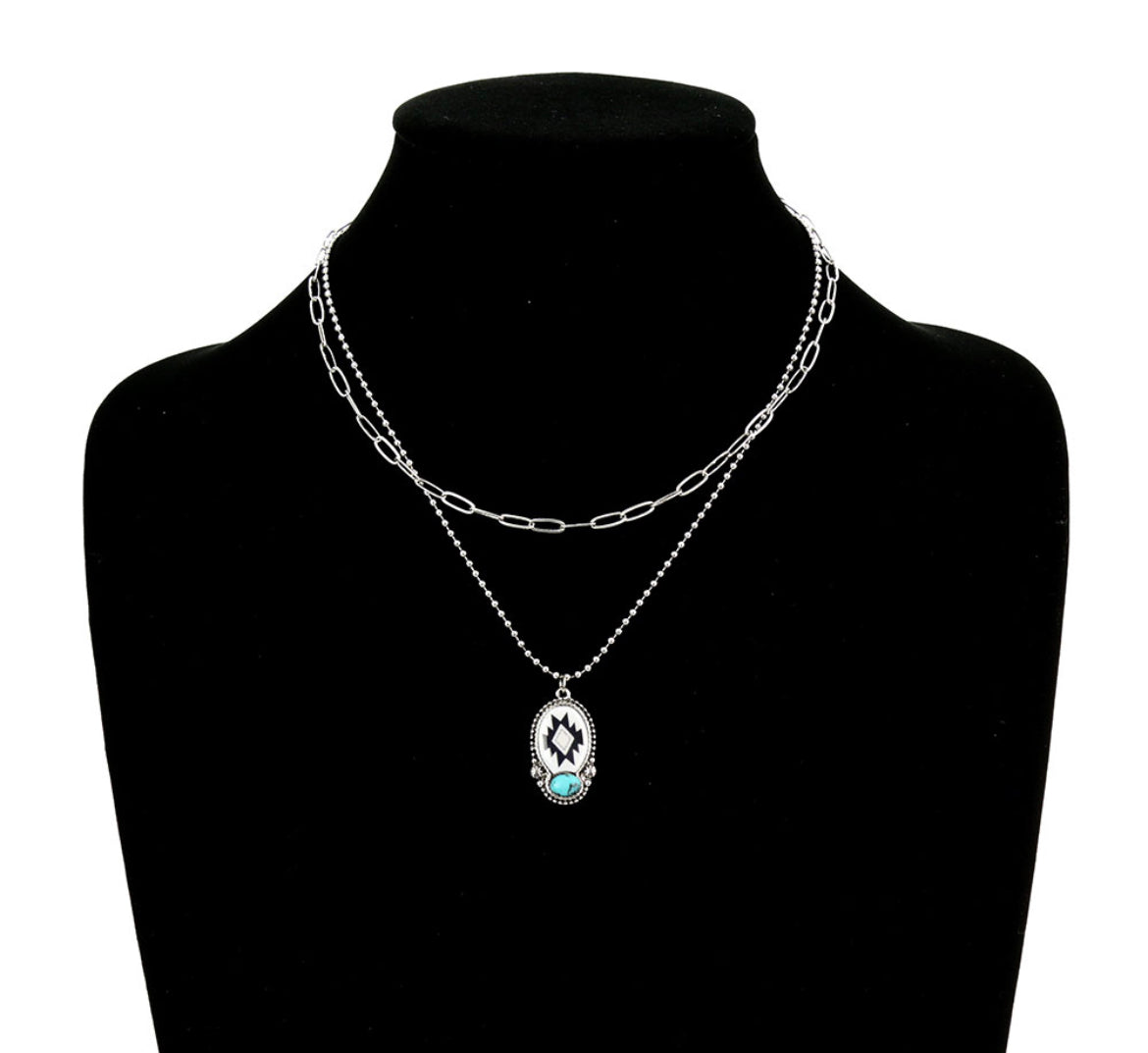 Turquoise &amp; Aztec Necklace