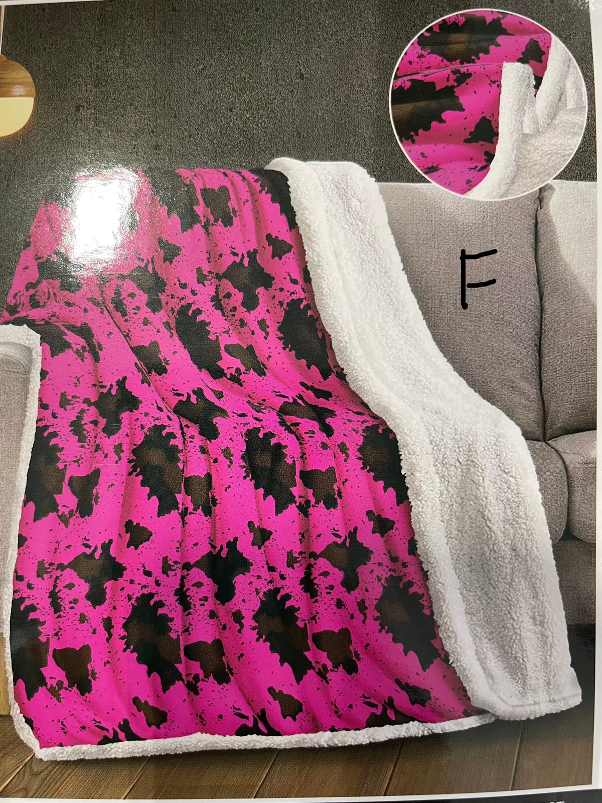 Western Print Plush &amp; Sherpa Queen Throw Blanket