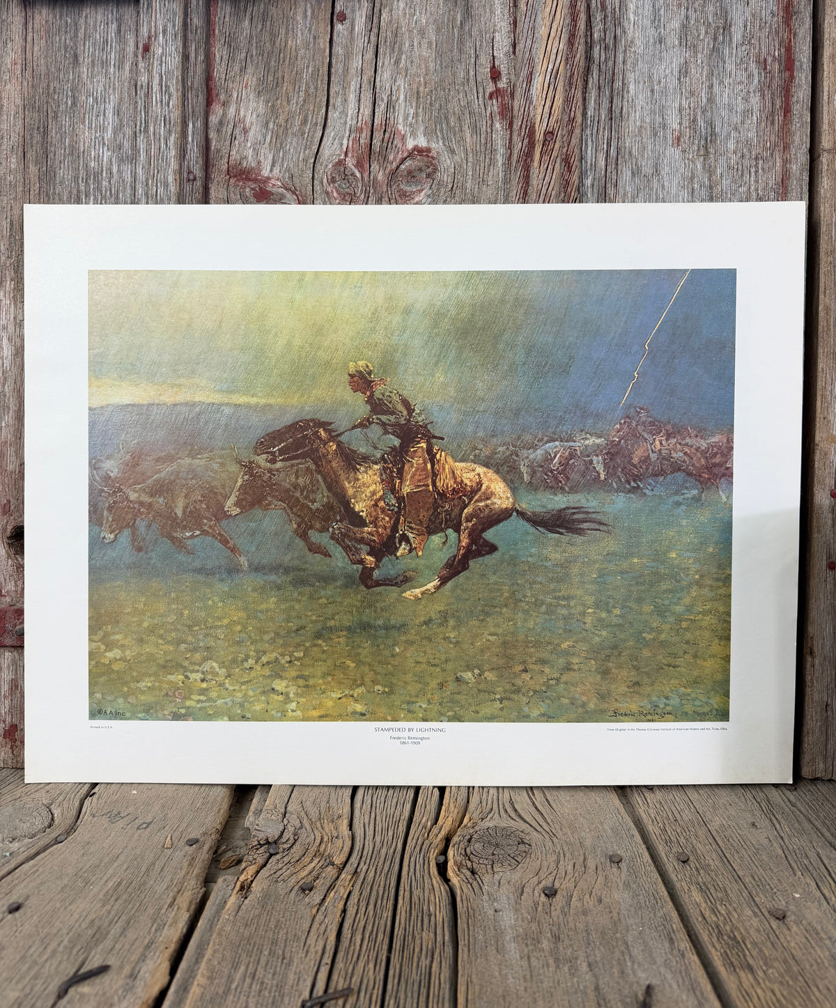 Stamped by Lightening print by Frederic Remington