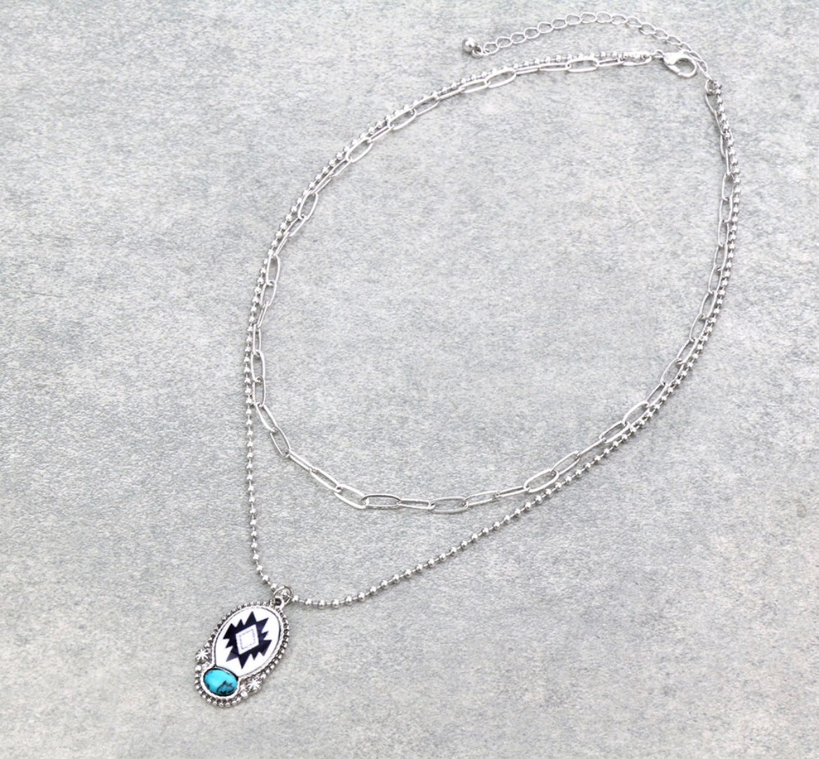 Turquoise &amp; Aztec Necklace