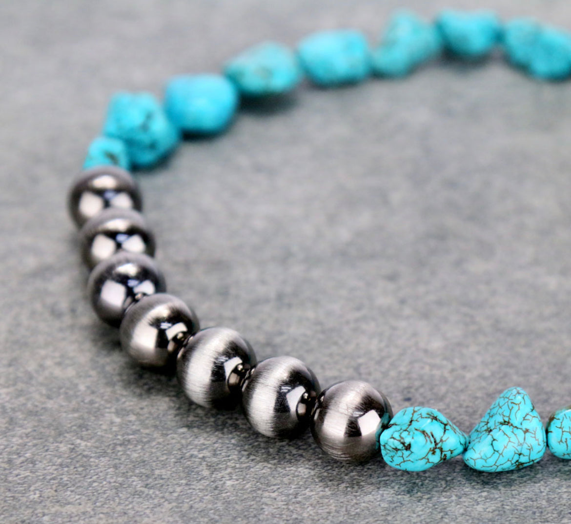 Turquoise Nugget &amp; Western Pearl Necklace Set